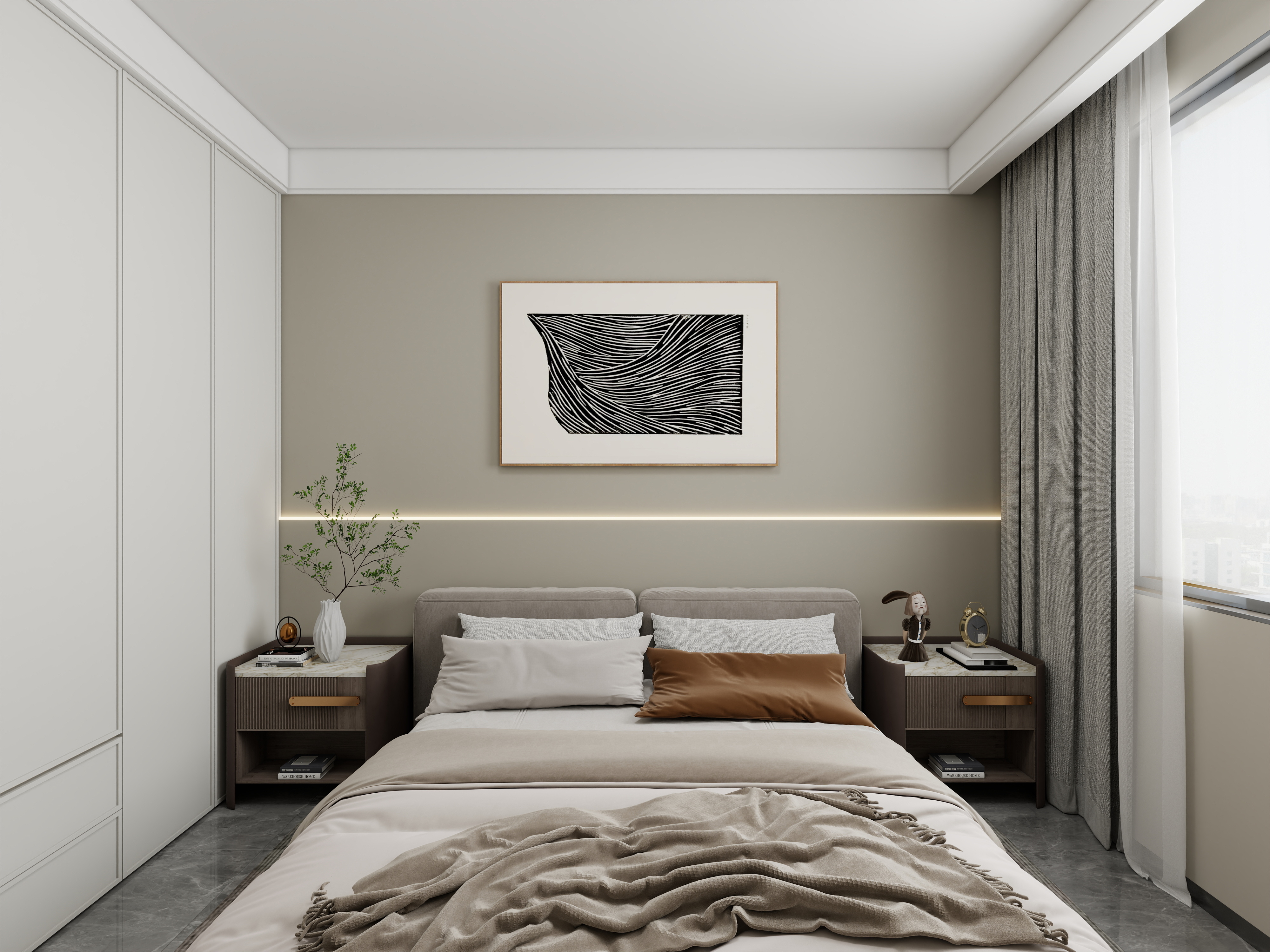 艺雅丽-160平后现代 一层卧室1装修效果图第2张