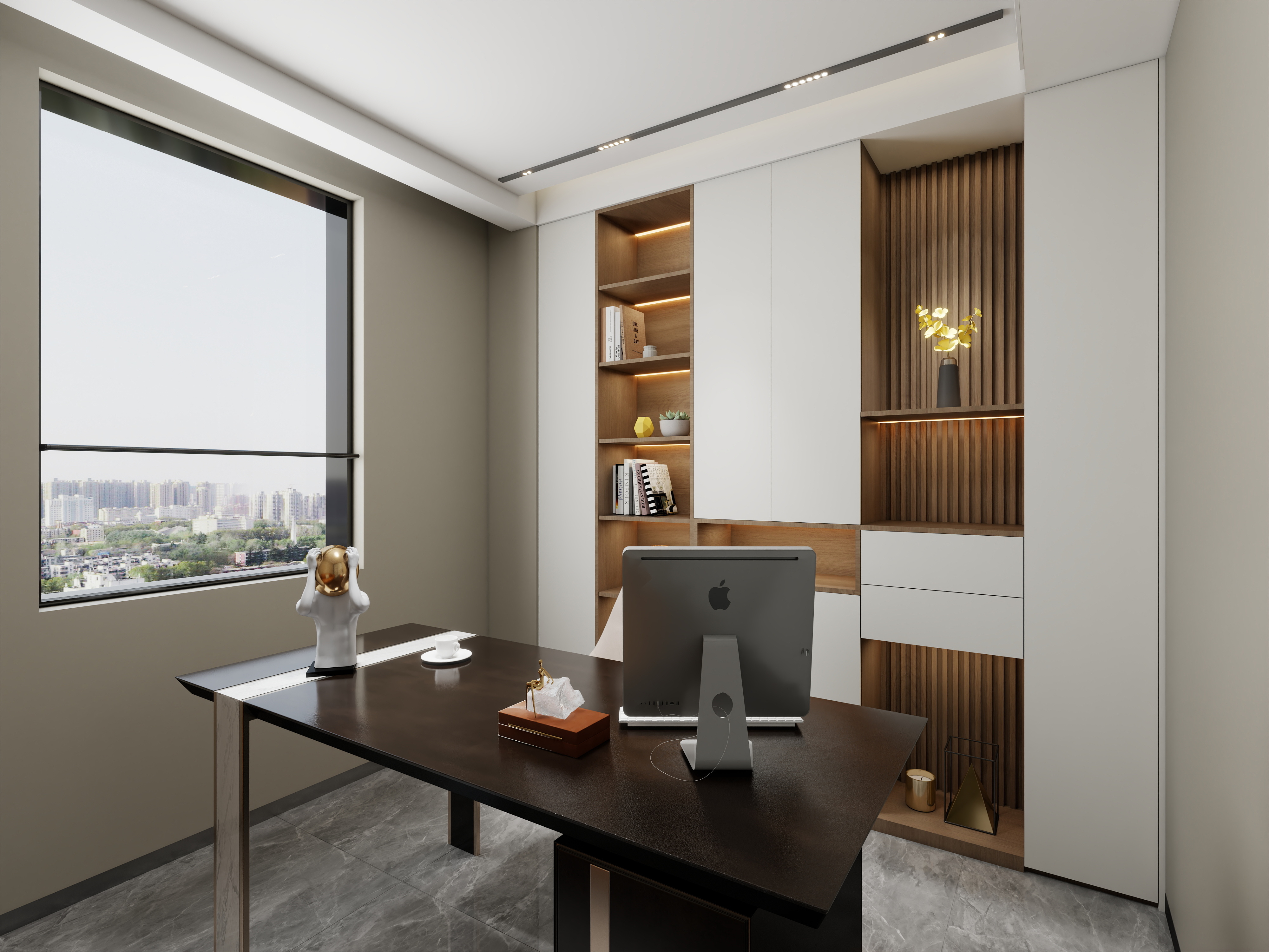 艺雅丽-160平后现代 一层书房装修效果图第3张