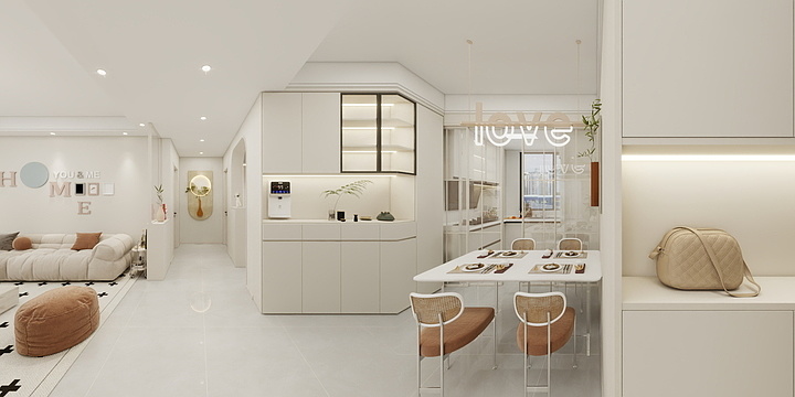 Mr張賸-颐和花园2-1-802奶油效果图-装修设计方案