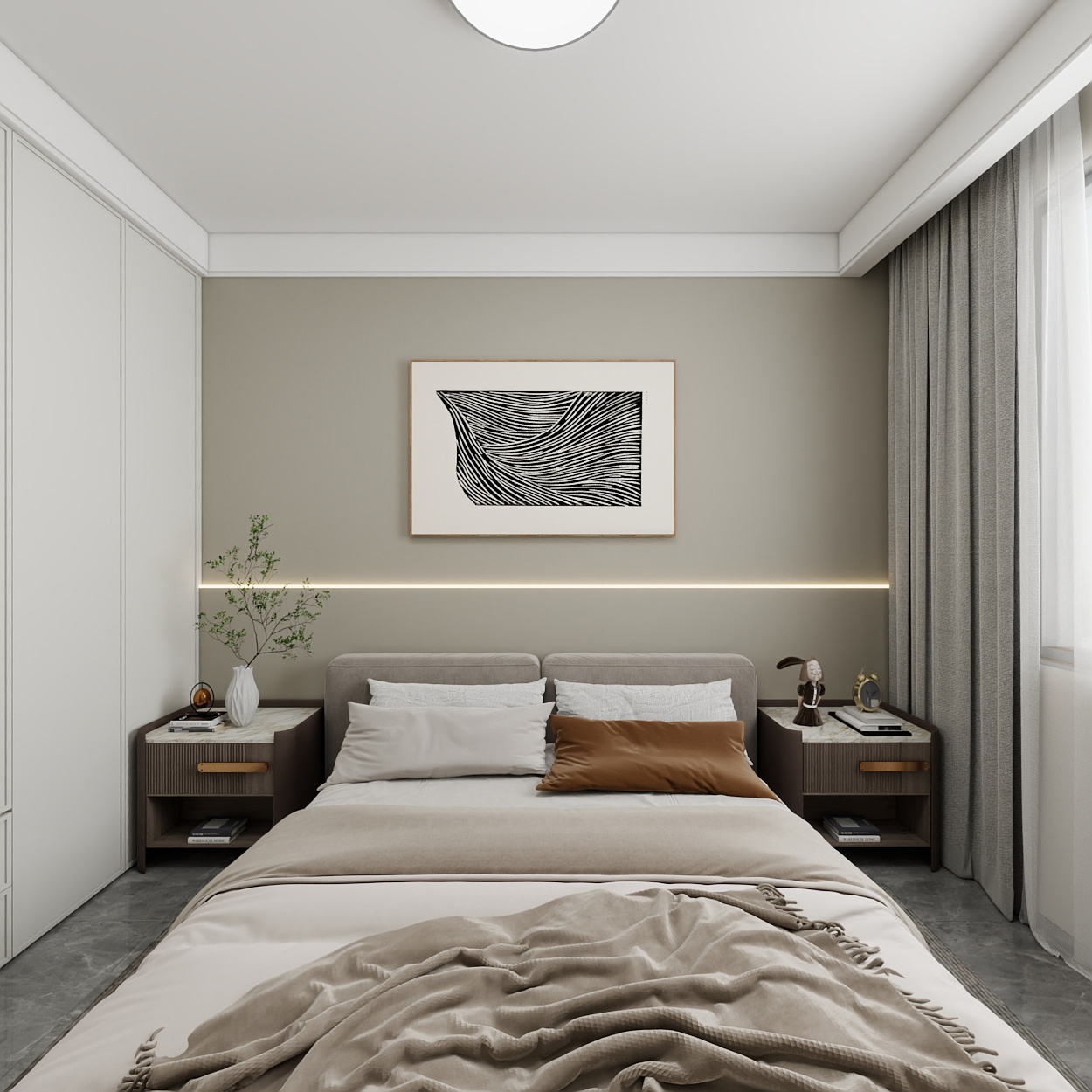 艺雅丽-160平后现代 一层卧室1装修效果图第3张