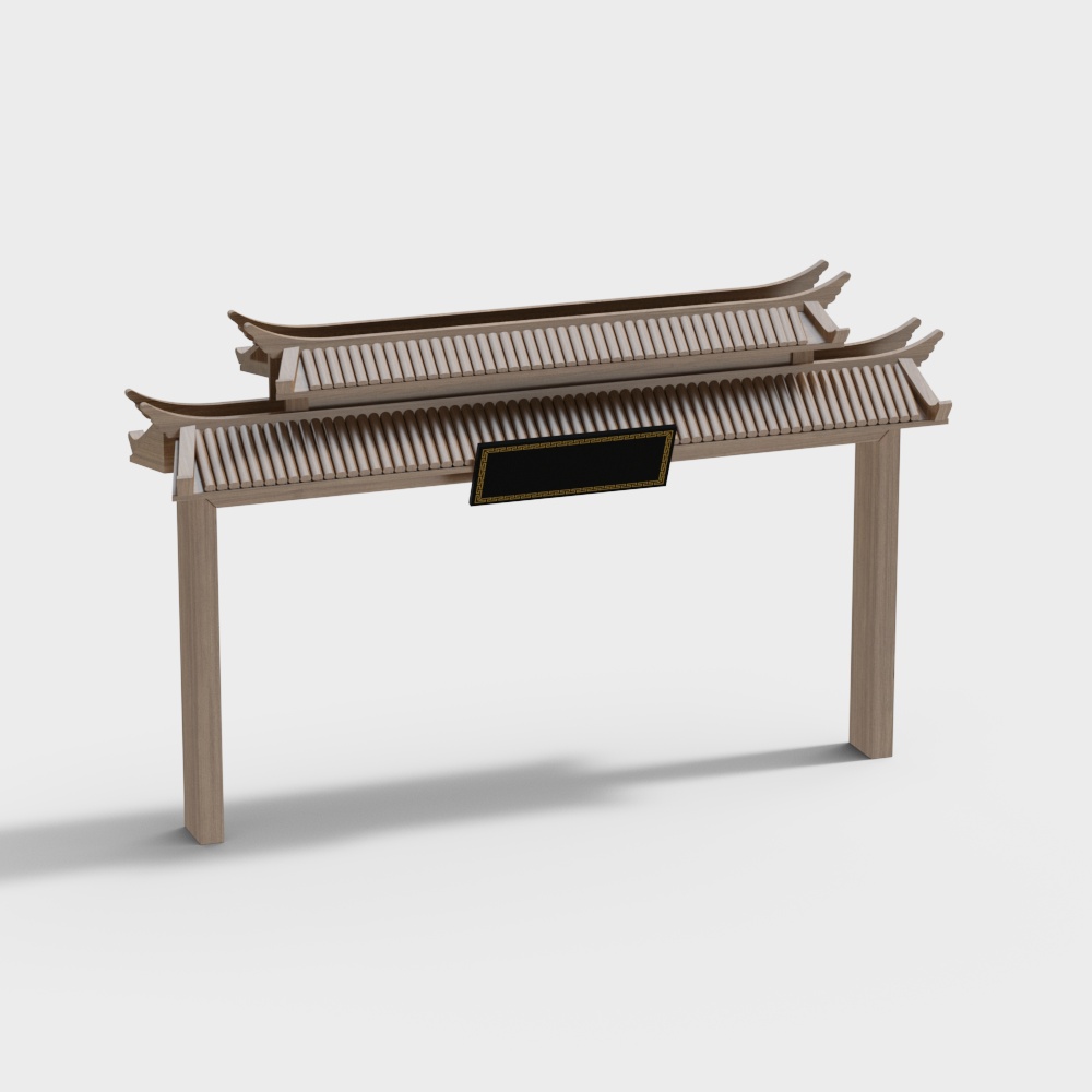中医馆中药房装饰门头3D模型