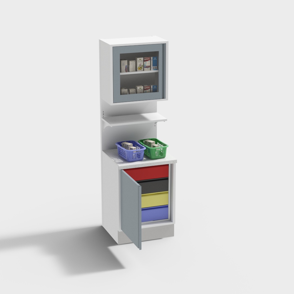 现代医院换药房药房药品柜抽屉款3D模型