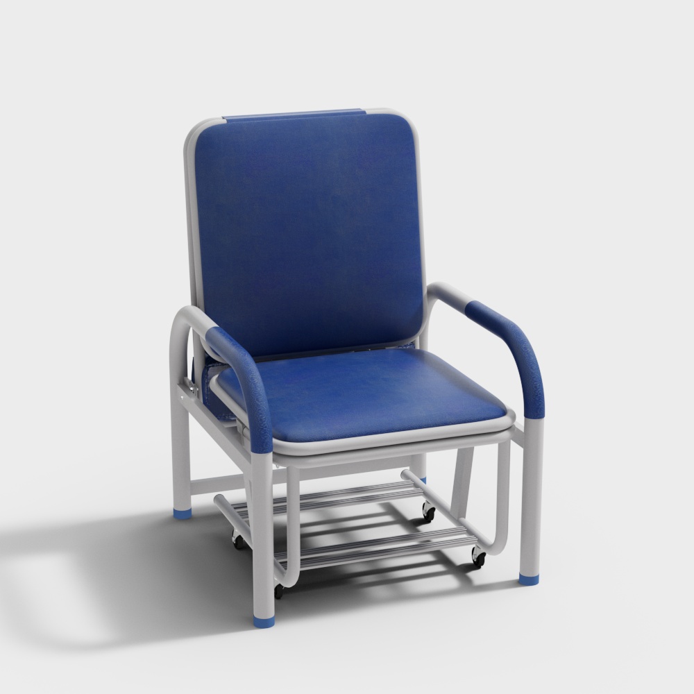现代医院陪护椅收折效果3D模型