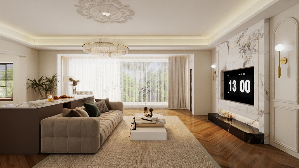 浅蓝@-125㎡2室-装修设计方案