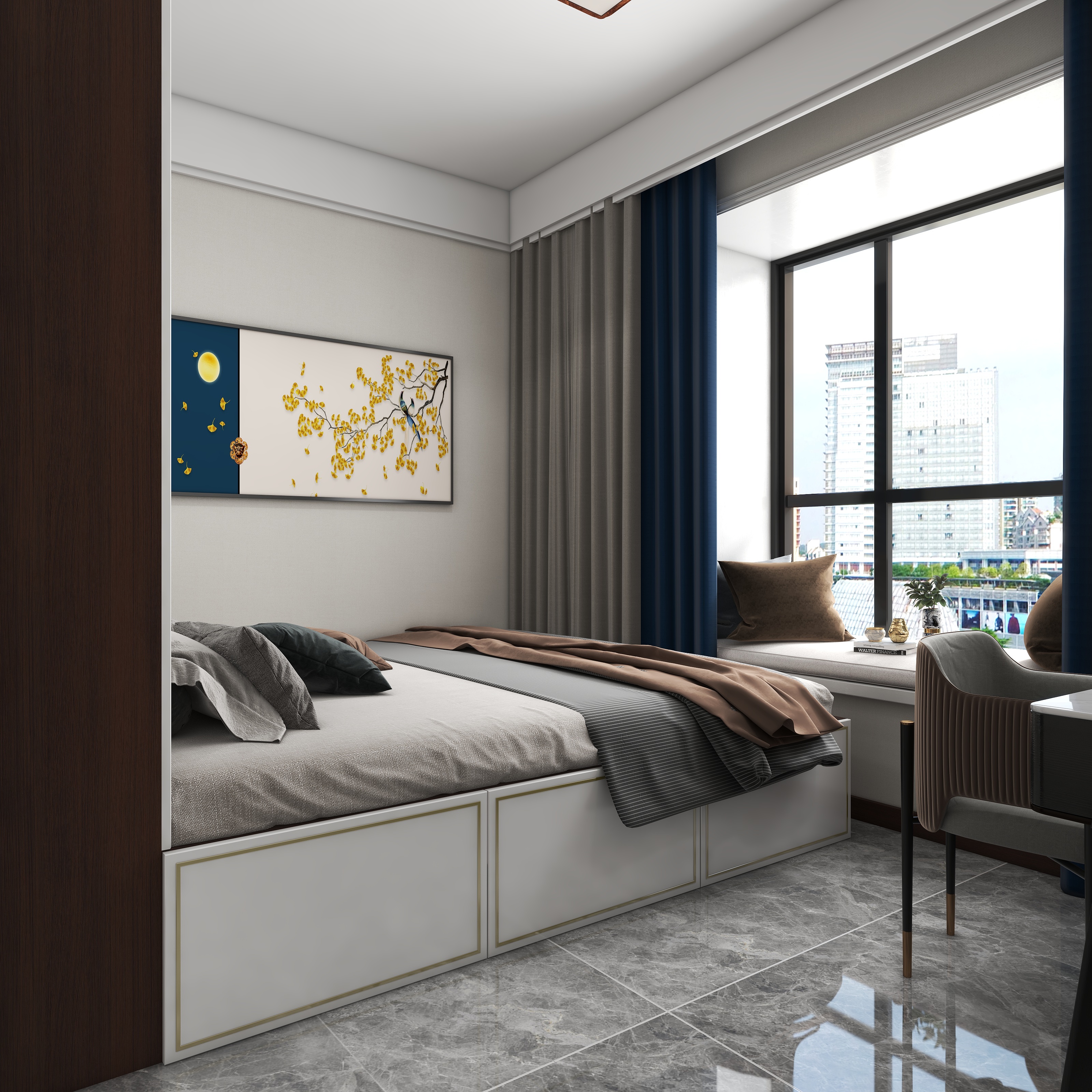 景成鸿彦-军兴小区-新中式风格装修效果图