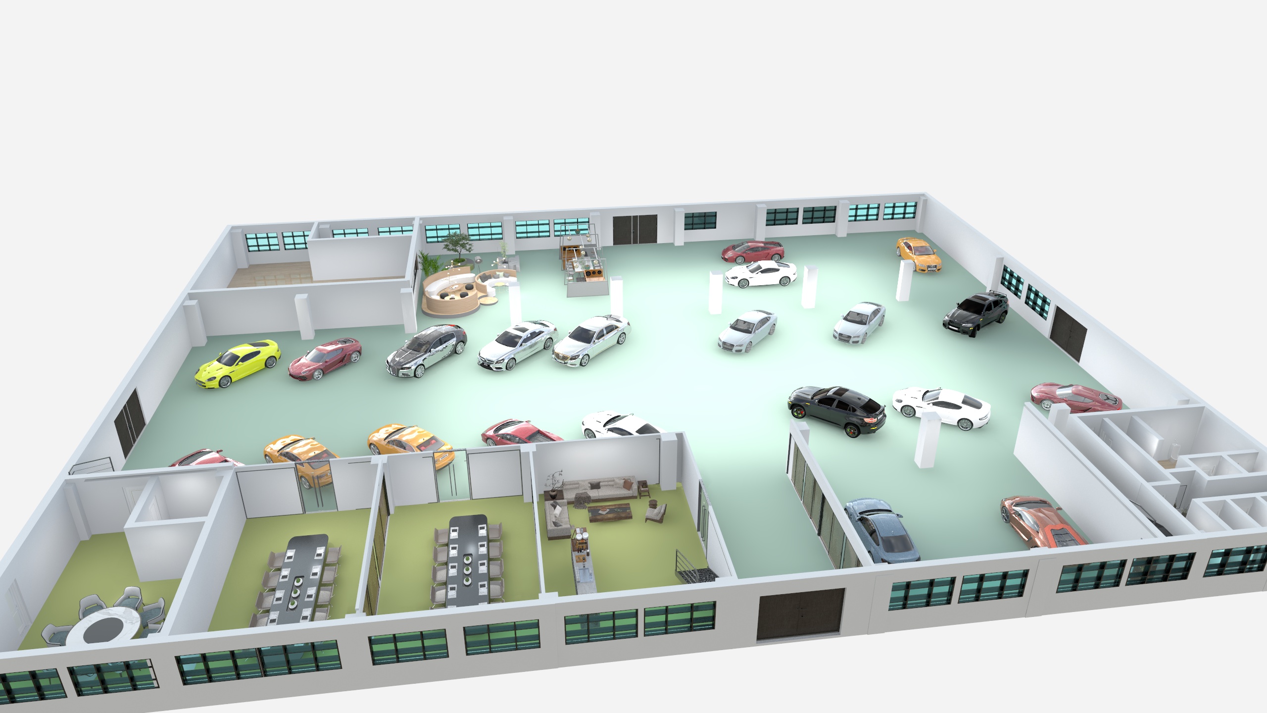 装潢设计预算师项目经理人-广州怪兽汽车展一层方案-装修设计方案