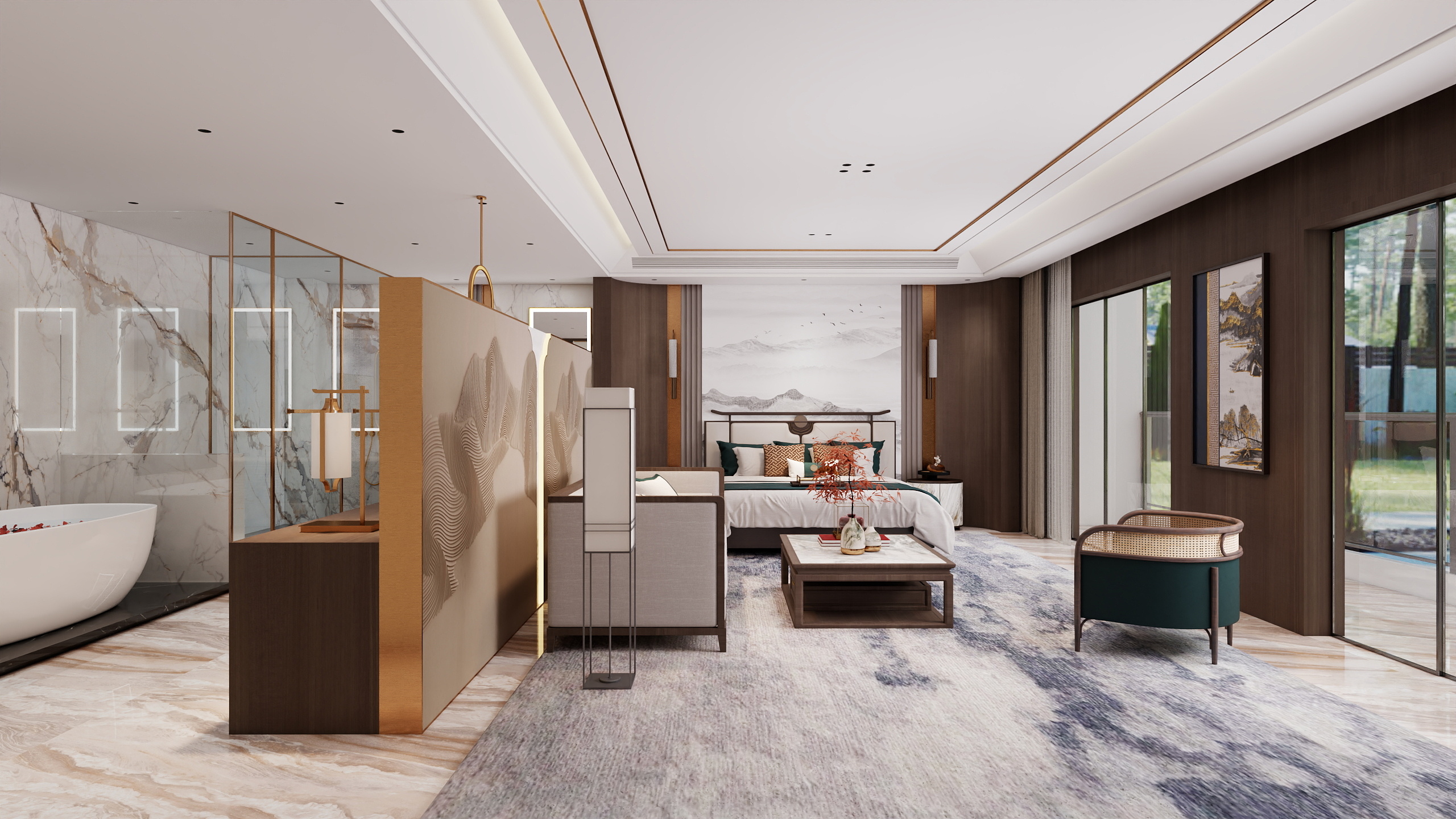 全案设计参谋长-新中式豪宅535平-装修设计方案