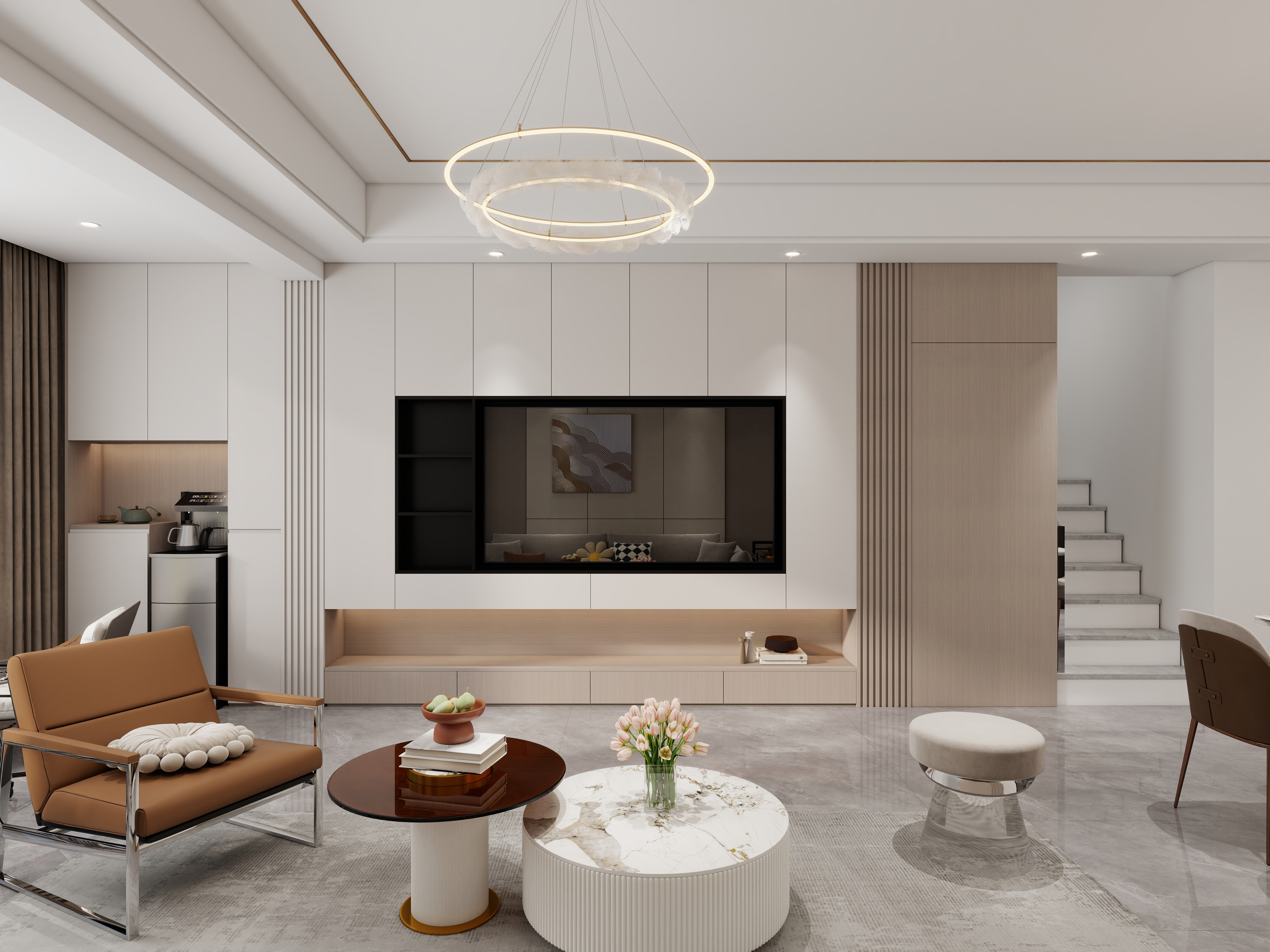 水色设计工作室-暖韵悠居  200²复试奶油风-装修设计方案