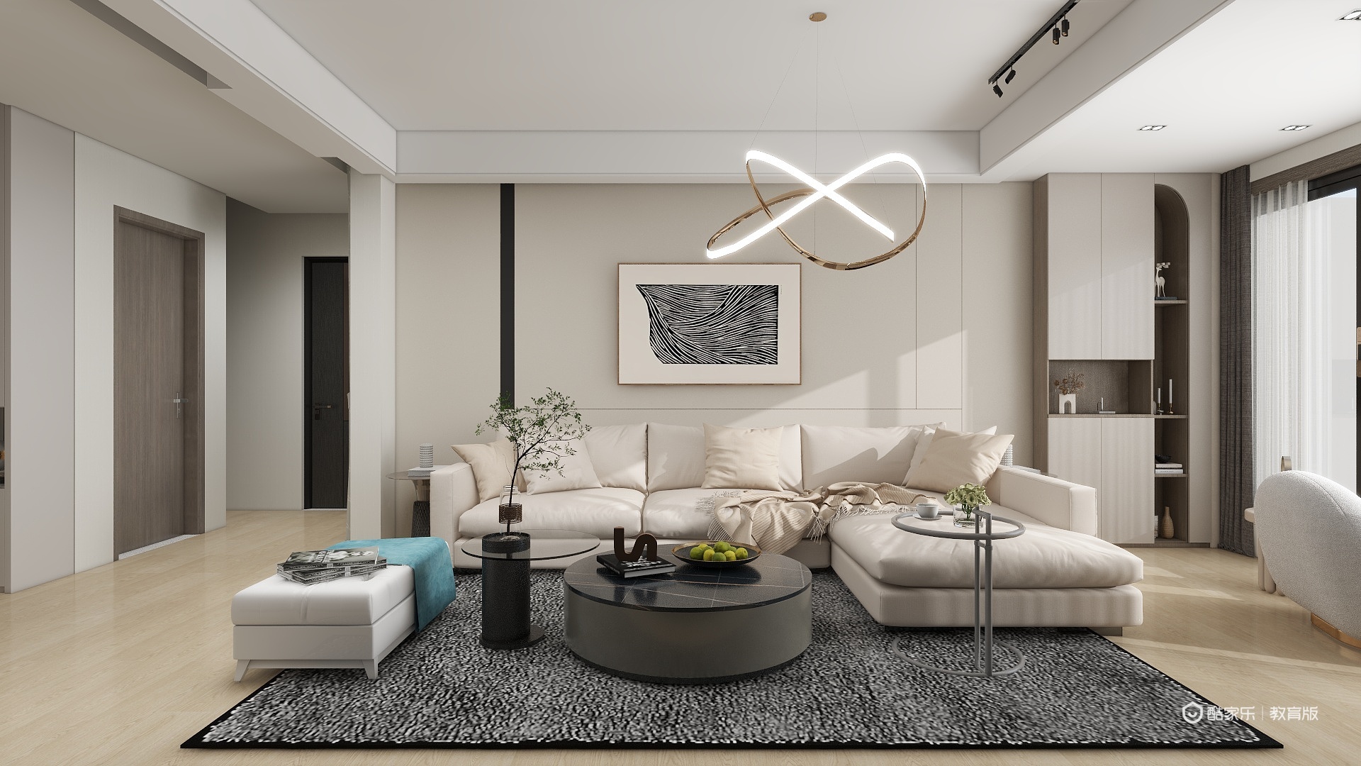 朱绘语-五居室现代简约轻奢风装修效果图