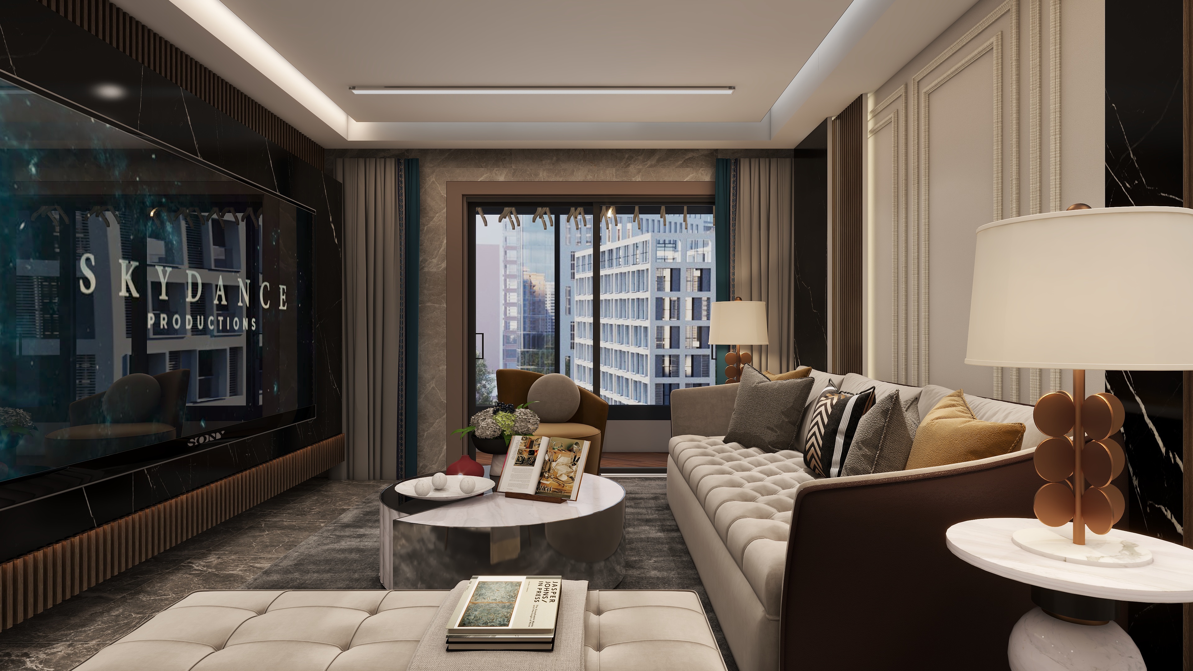 桉余-幸福家园现代简约110㎡3室装修效果图