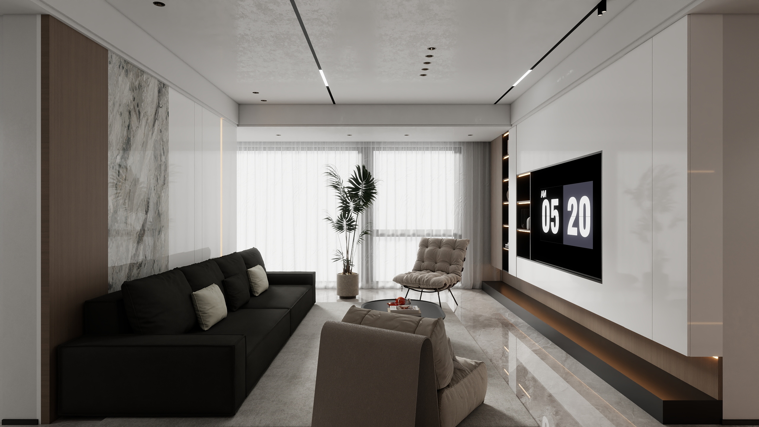 Jerry-空间设计-120㎡3室装修效果图