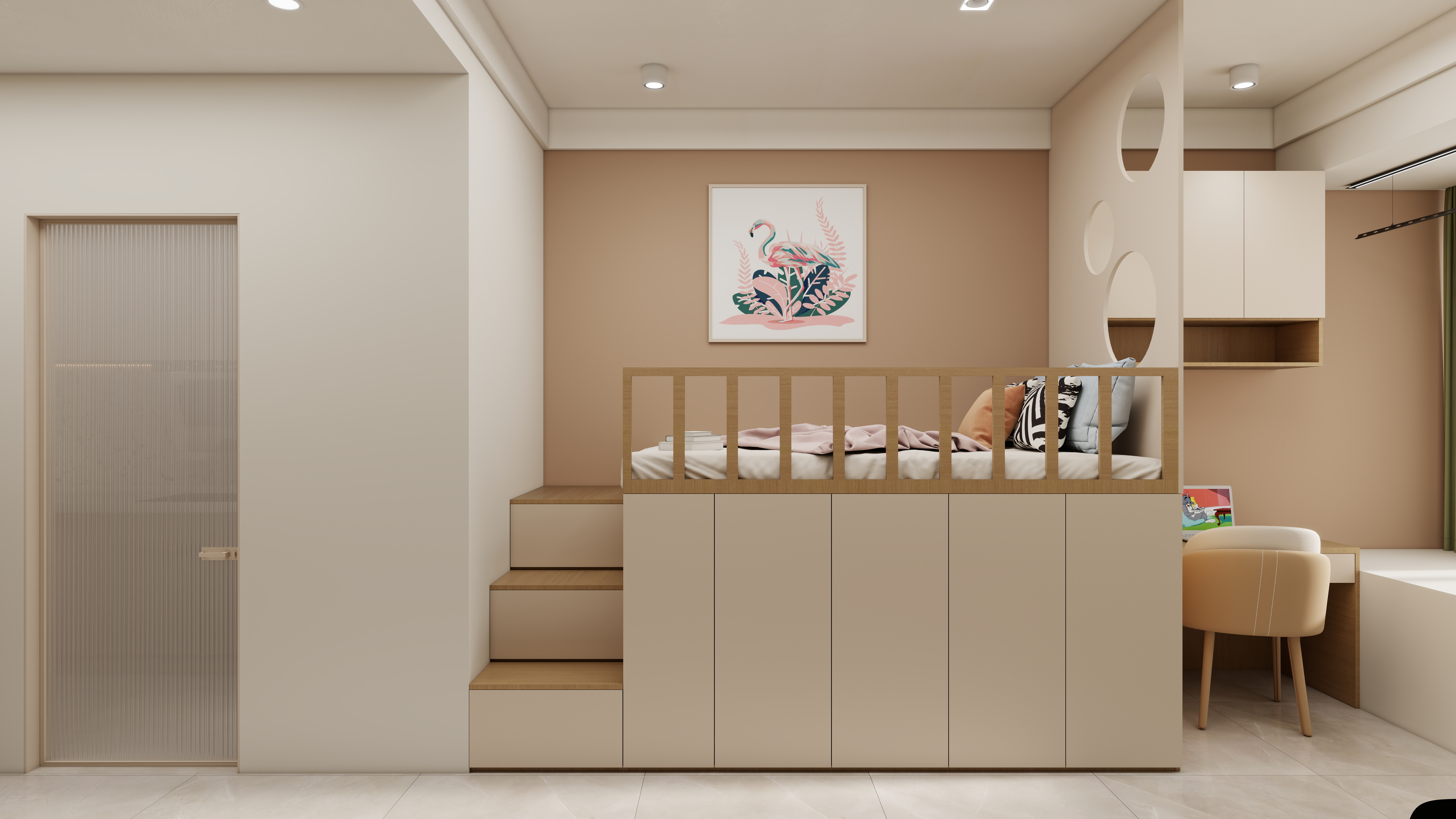 壹诺设计工作室-单身公寓装修效果图