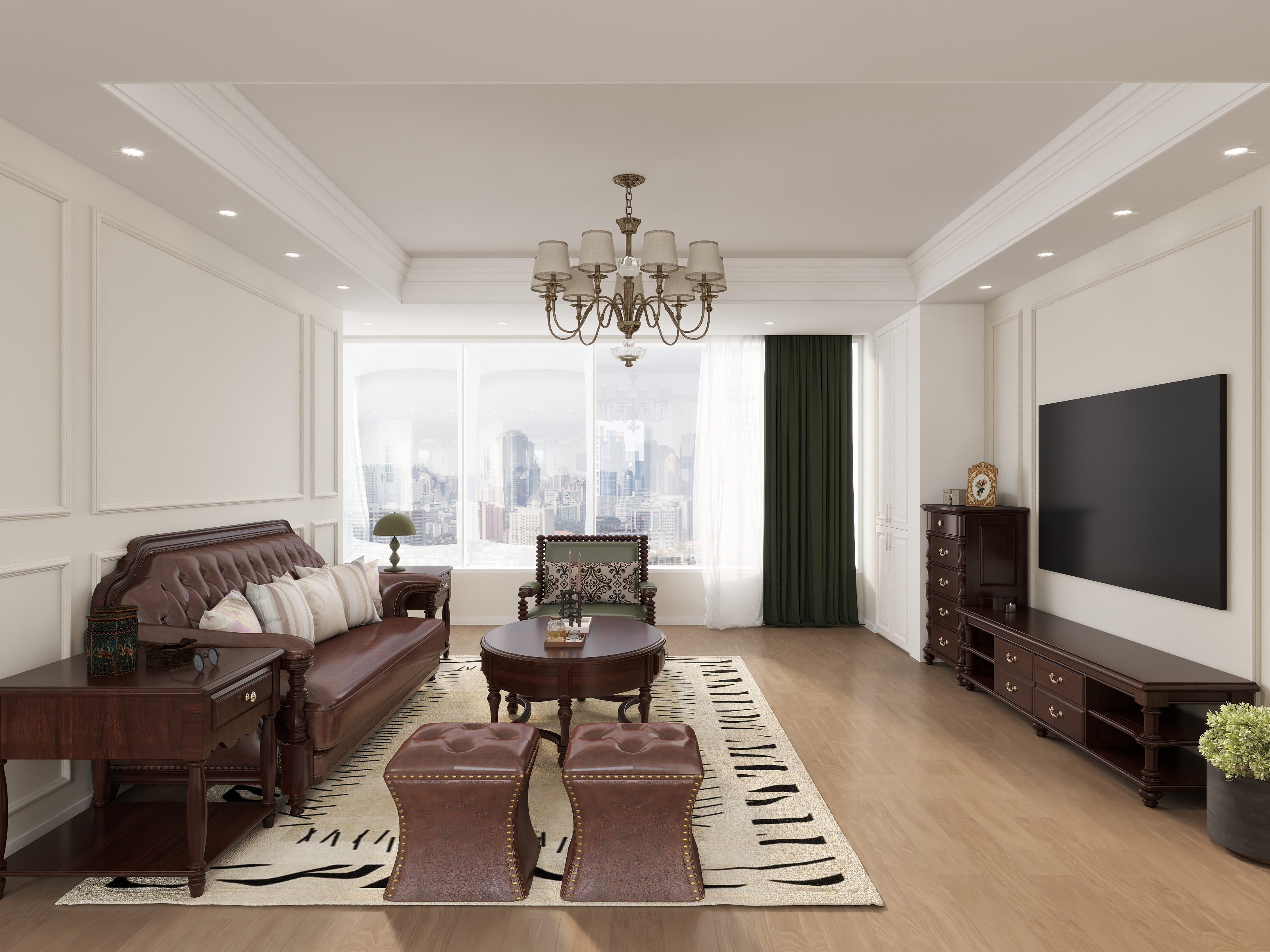 设计师伊佳迩-现代美式130㎡3室-装修设计方案