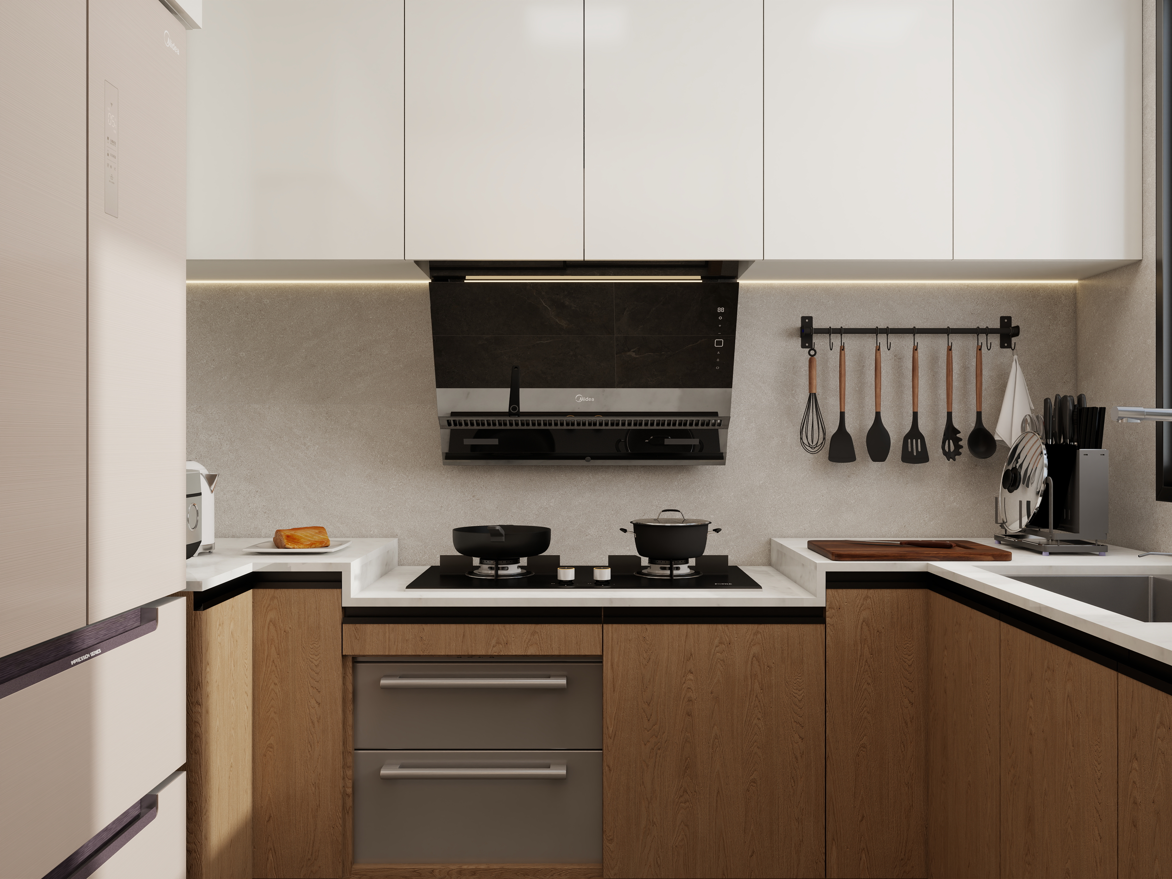 李佳洋-澜湾花园106平新中式三室装修效果图