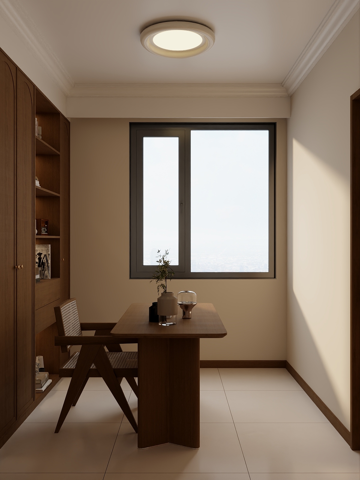 吴爽-117m²中古简约风格设计装修效果图