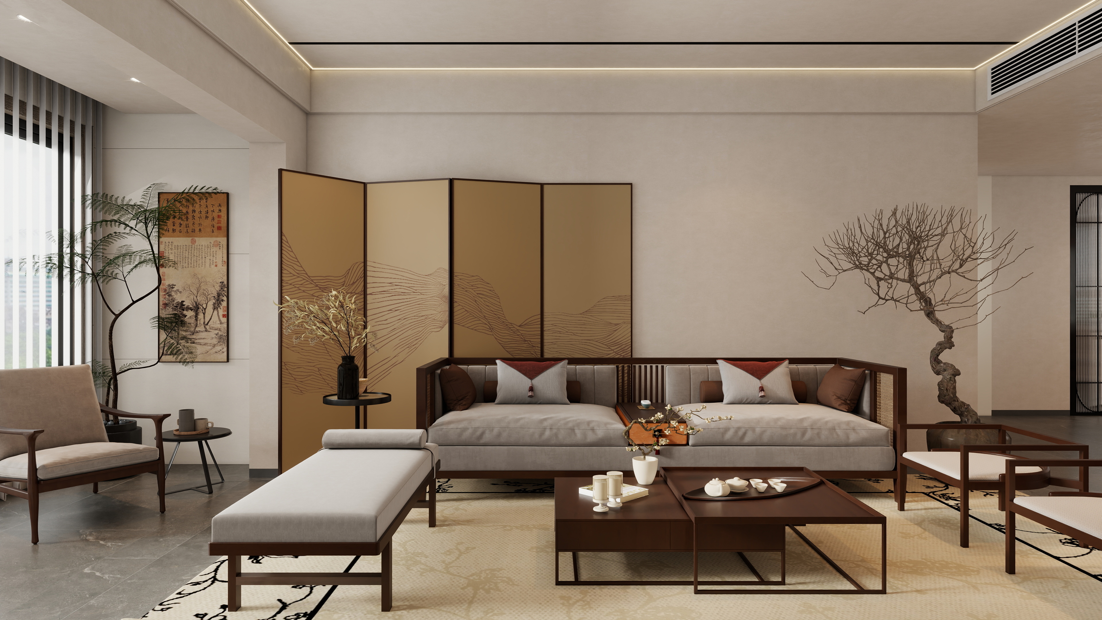 全屋定制设计321-鄂高书香门第126㎡3室装修效果图