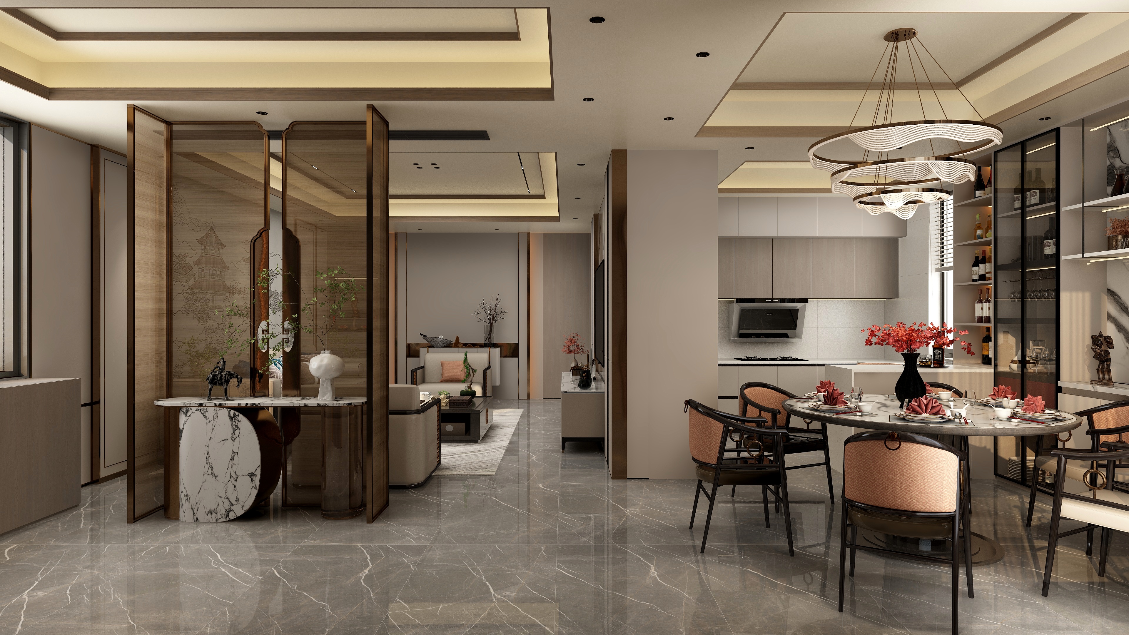 张煜强煜境设计-300平米珠海新中式自建房装修效果图