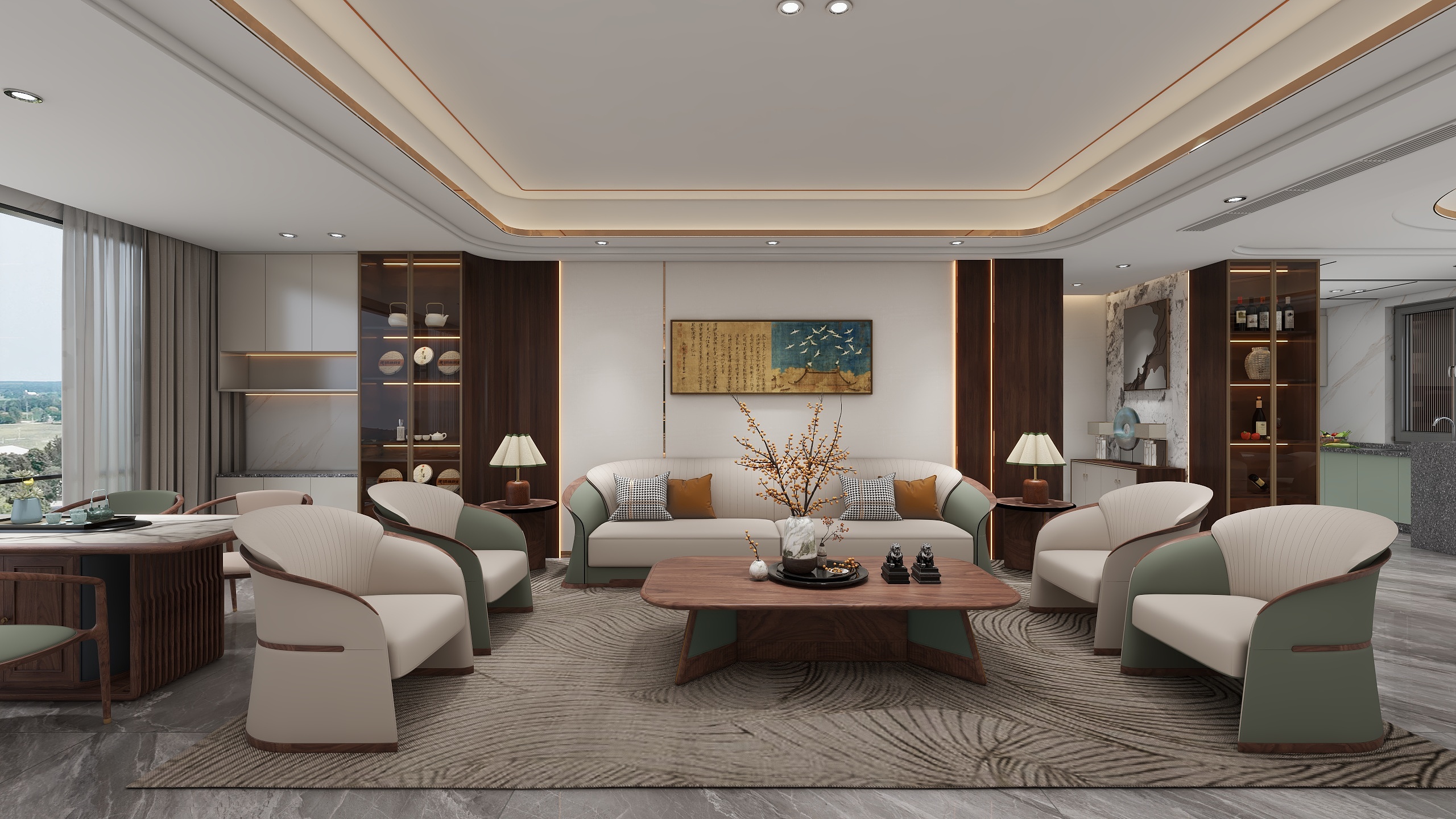 欧阳雪健-绿意盎然-新中式-装修设计方案