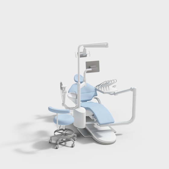 Modern Medical Equipment 3D Model in Blue