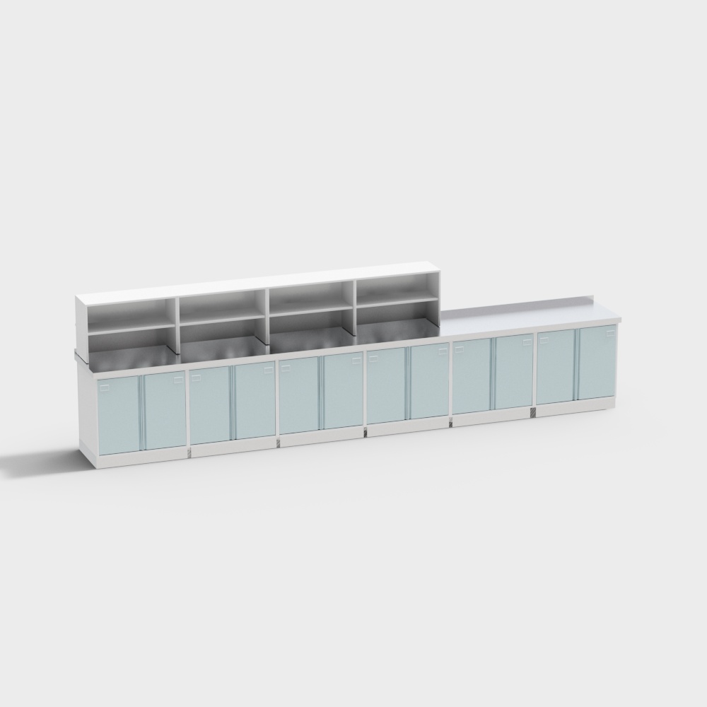 现代医院污洗打包污物处置设备柜3D模型