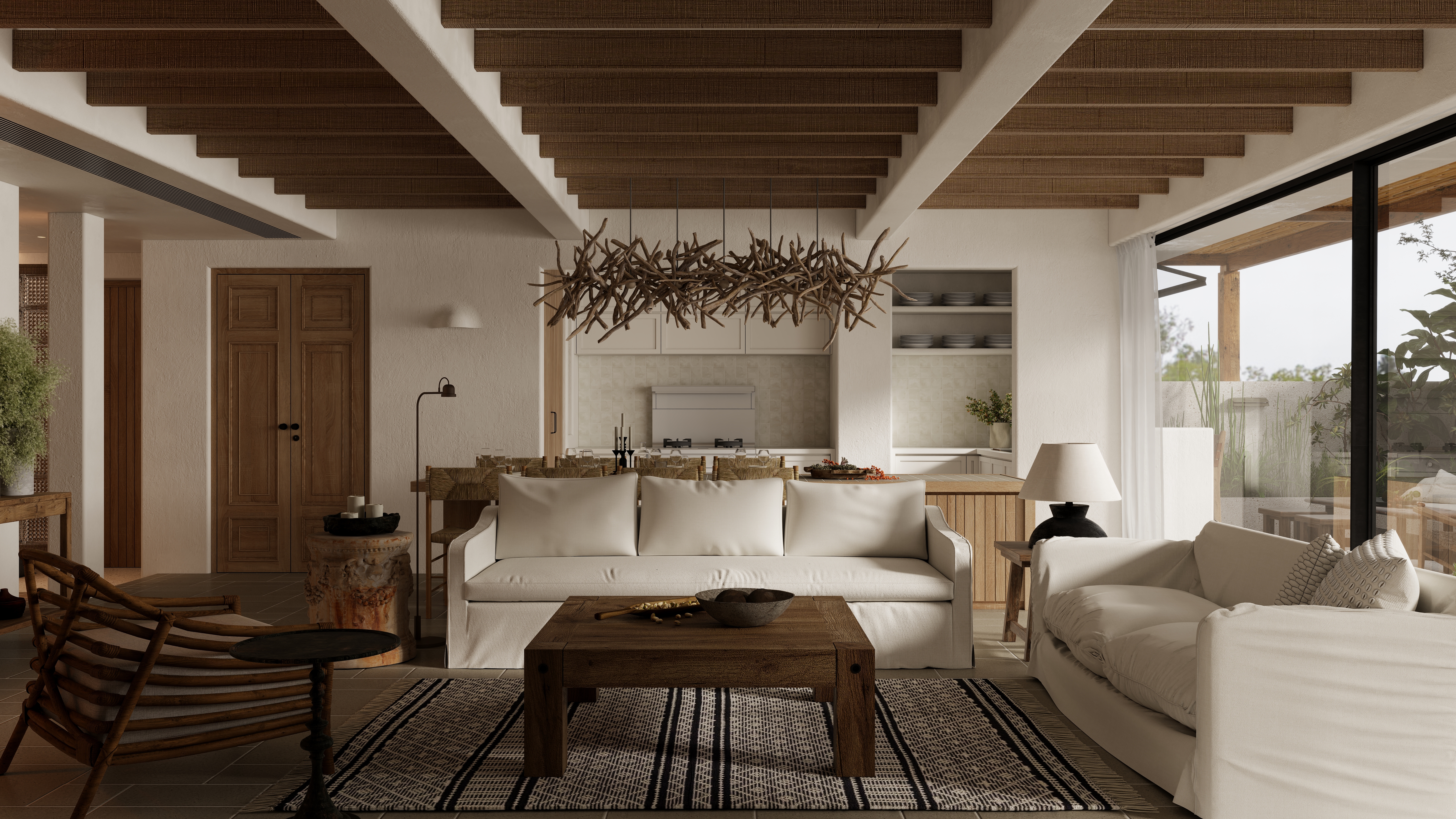 熬暖酱-重庆龙湖学樘府南法自然主义私宅一层客餐厅装修效果图第4张