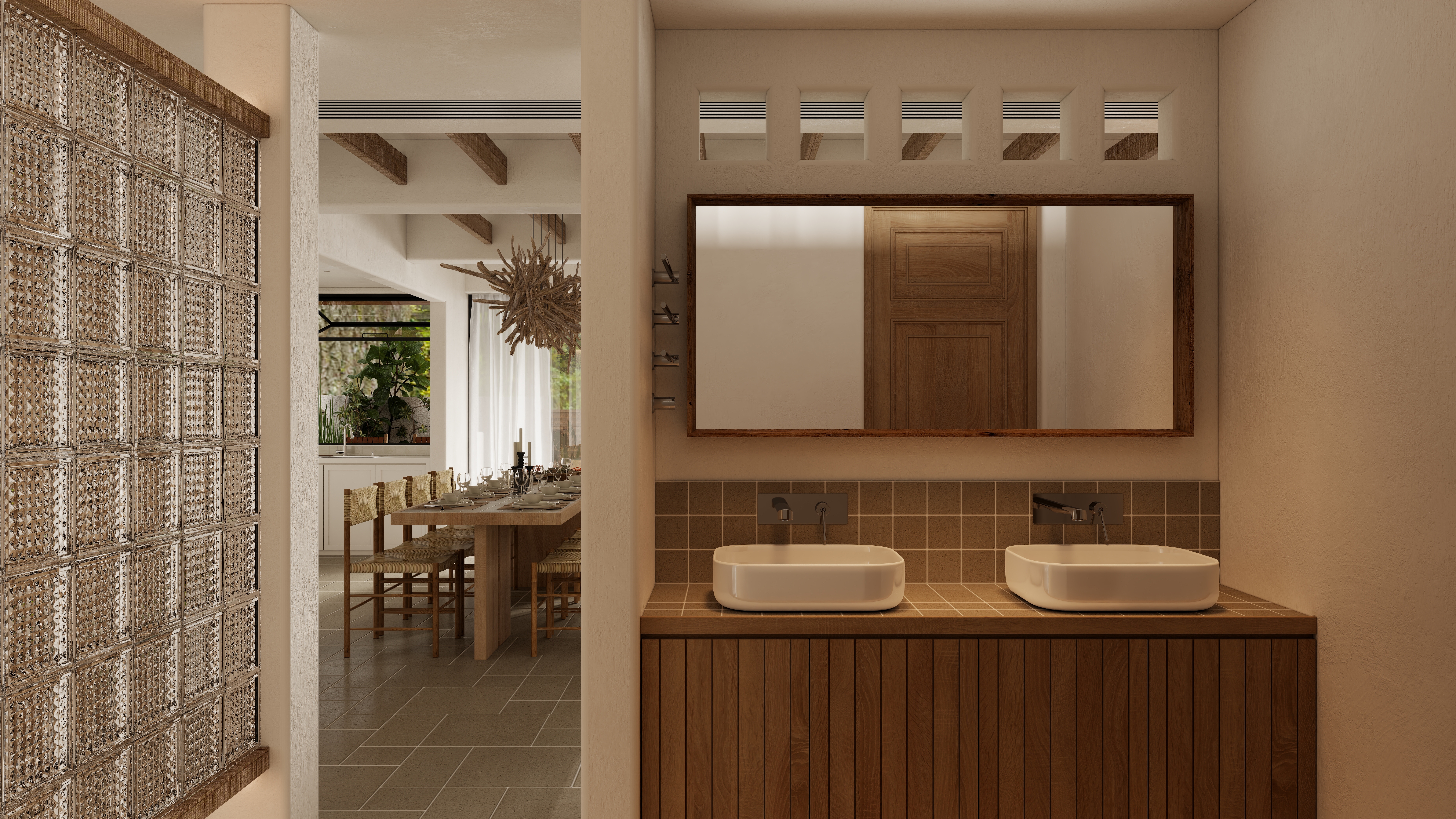 熬暖酱-重庆龙湖学樘府南法自然主义私宅一层盥洗区装修效果图第1张