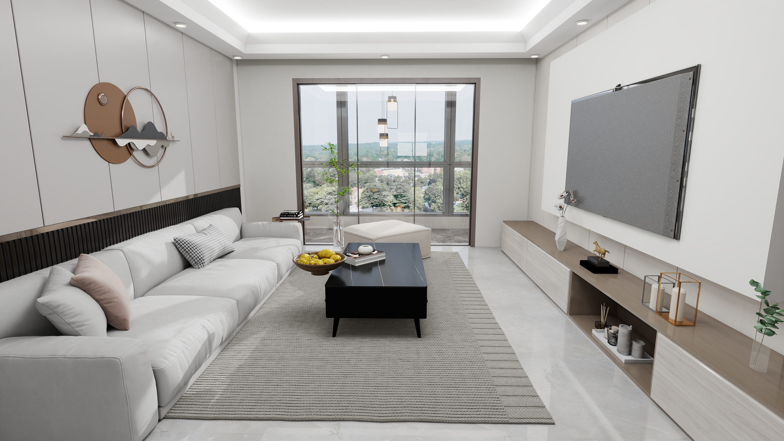 曲馨雨-林语溪岸178㎡5室装修效果图