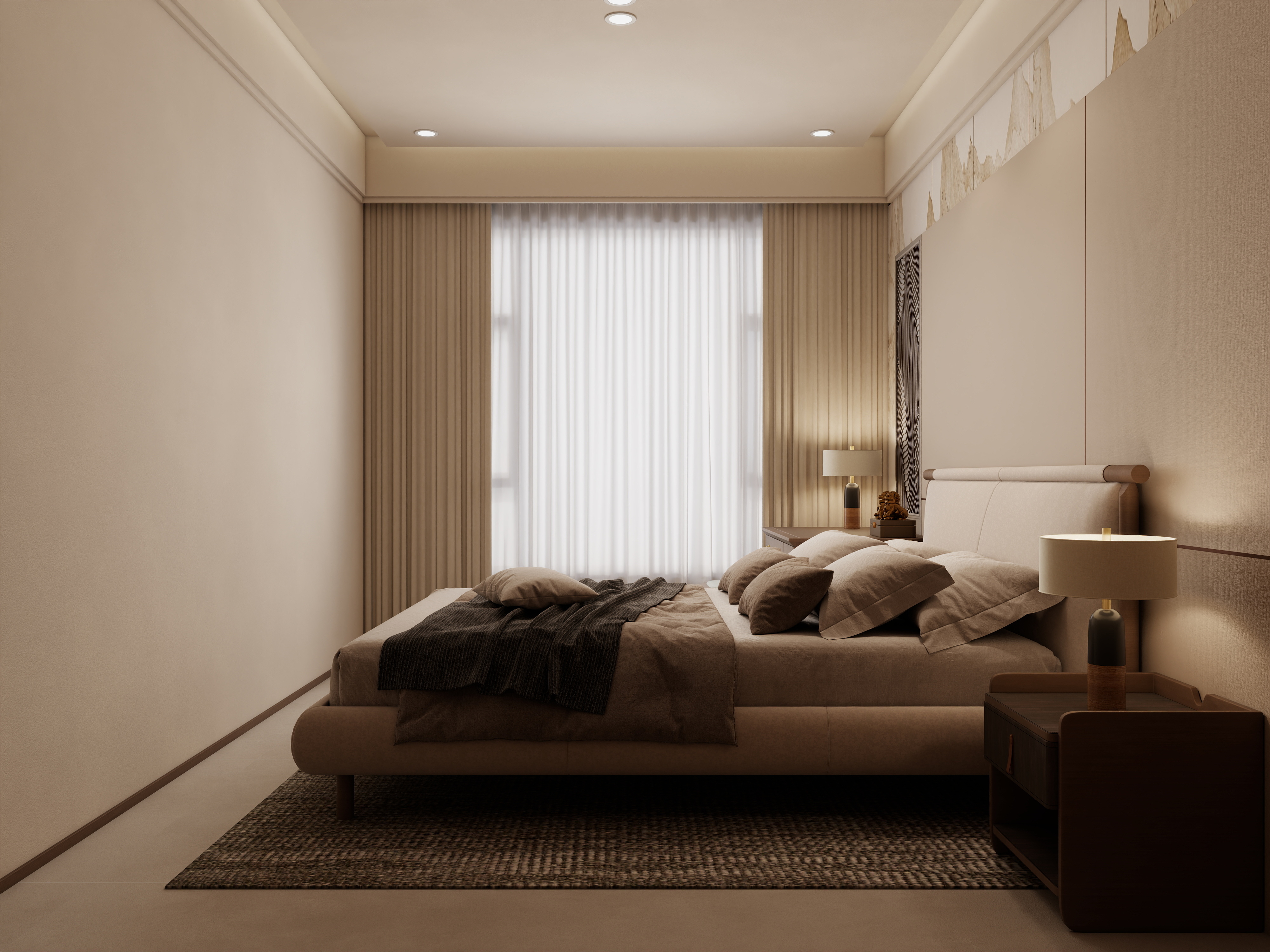 庄育霖-碣海名城135平新中式3室装修效果图