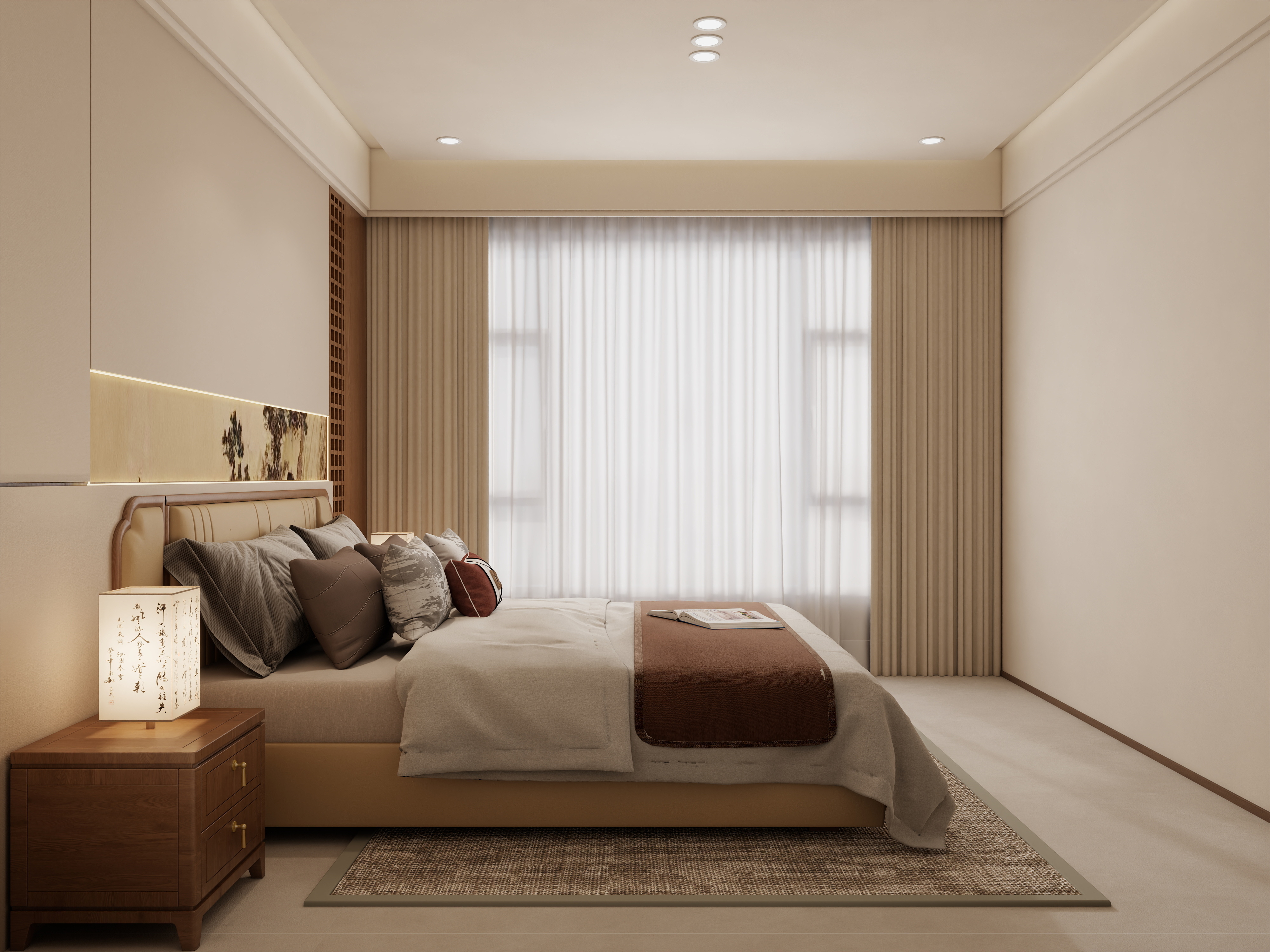 庄育霖-碣海名城135平新中式3室装修效果图