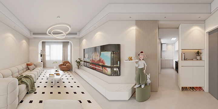 定艺设计师舒舒-清水湾F2-李姐现代奶油风-装修设计方案