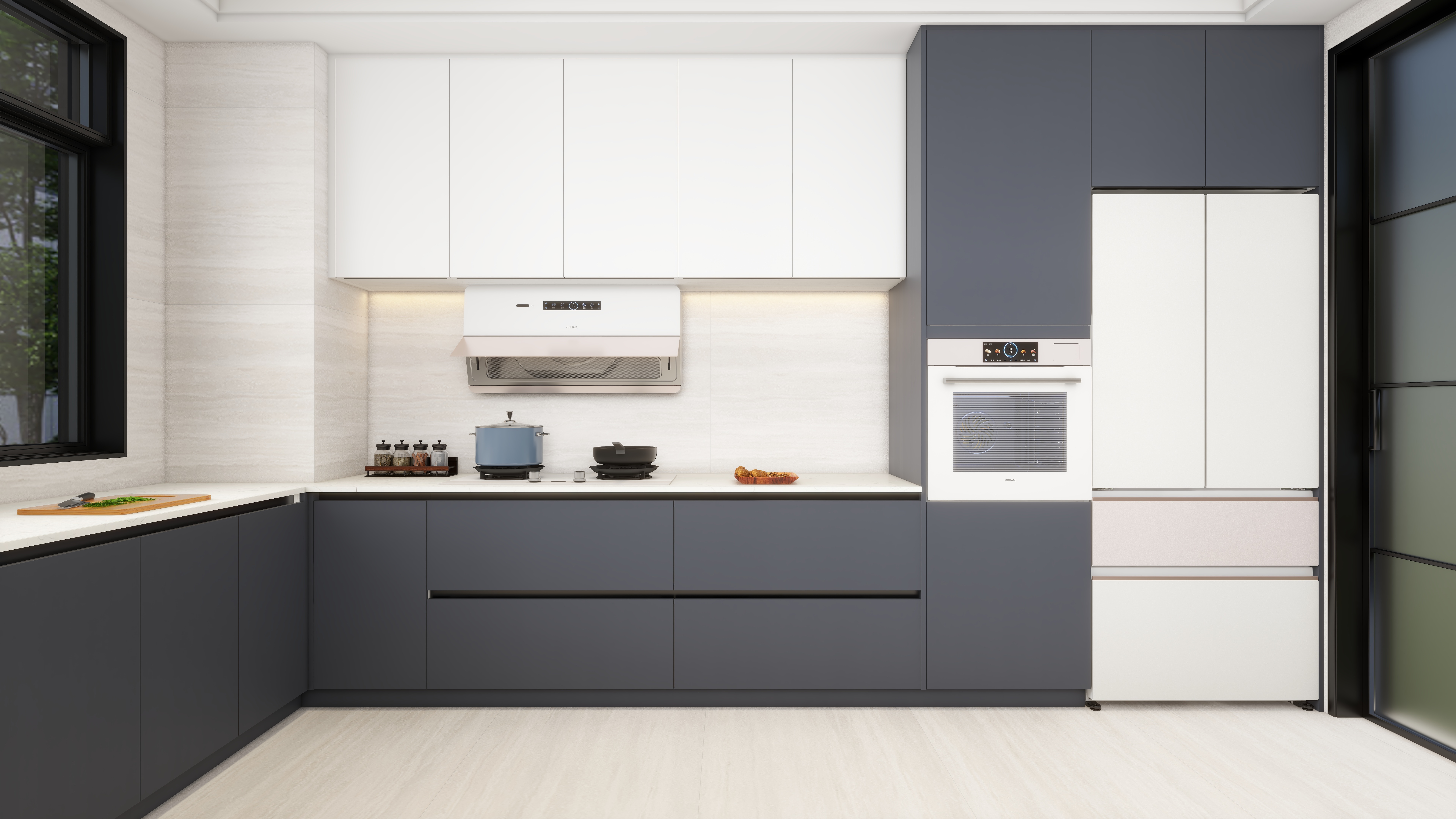 155****0302dYtK-玫瑰盐系套装G30-现代简约-U型厨房-14.5平-李福禄-装修设计方案