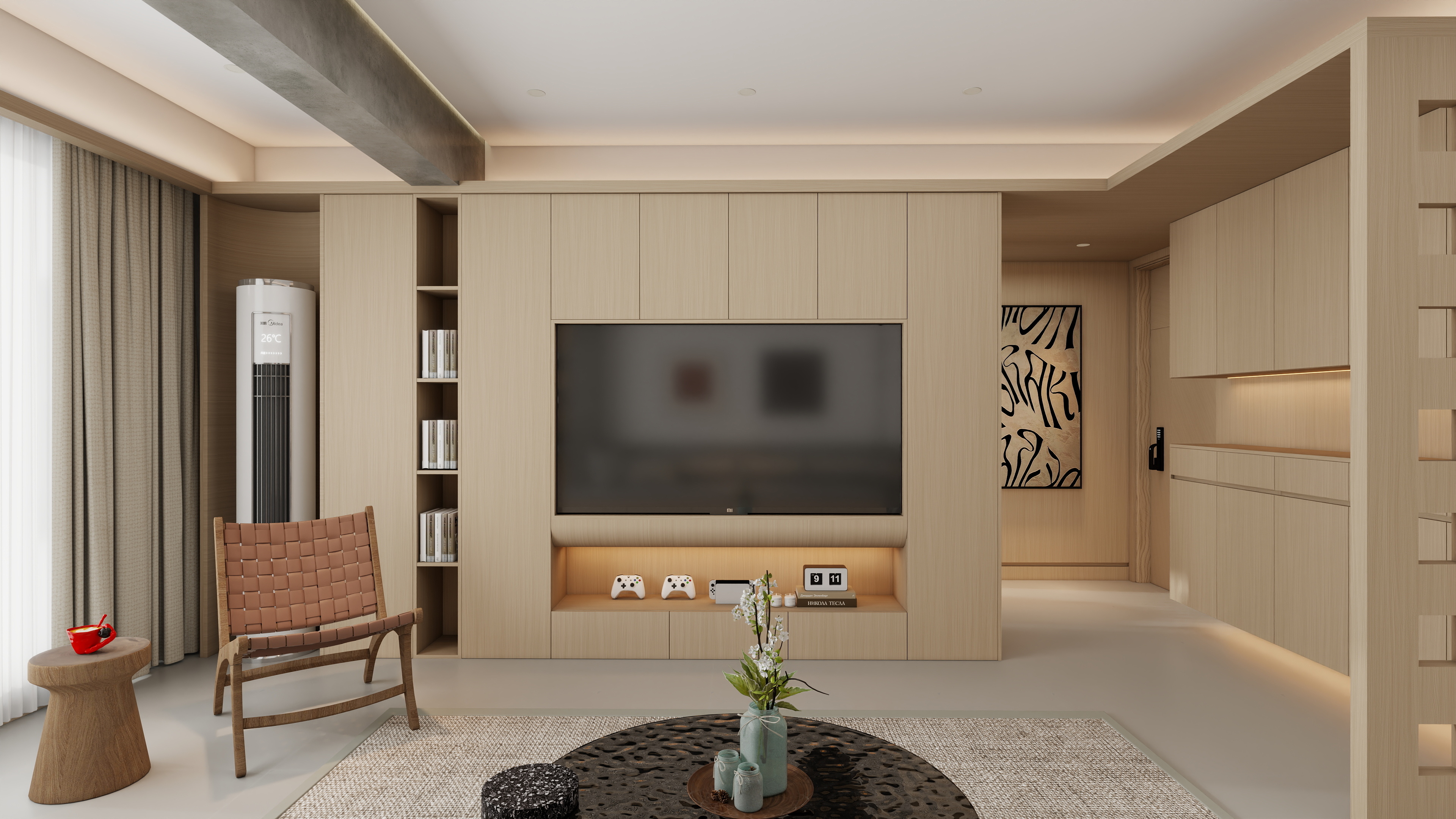 游顺林设计-珊瑚海130㎡-自然原原木-装修设计方案