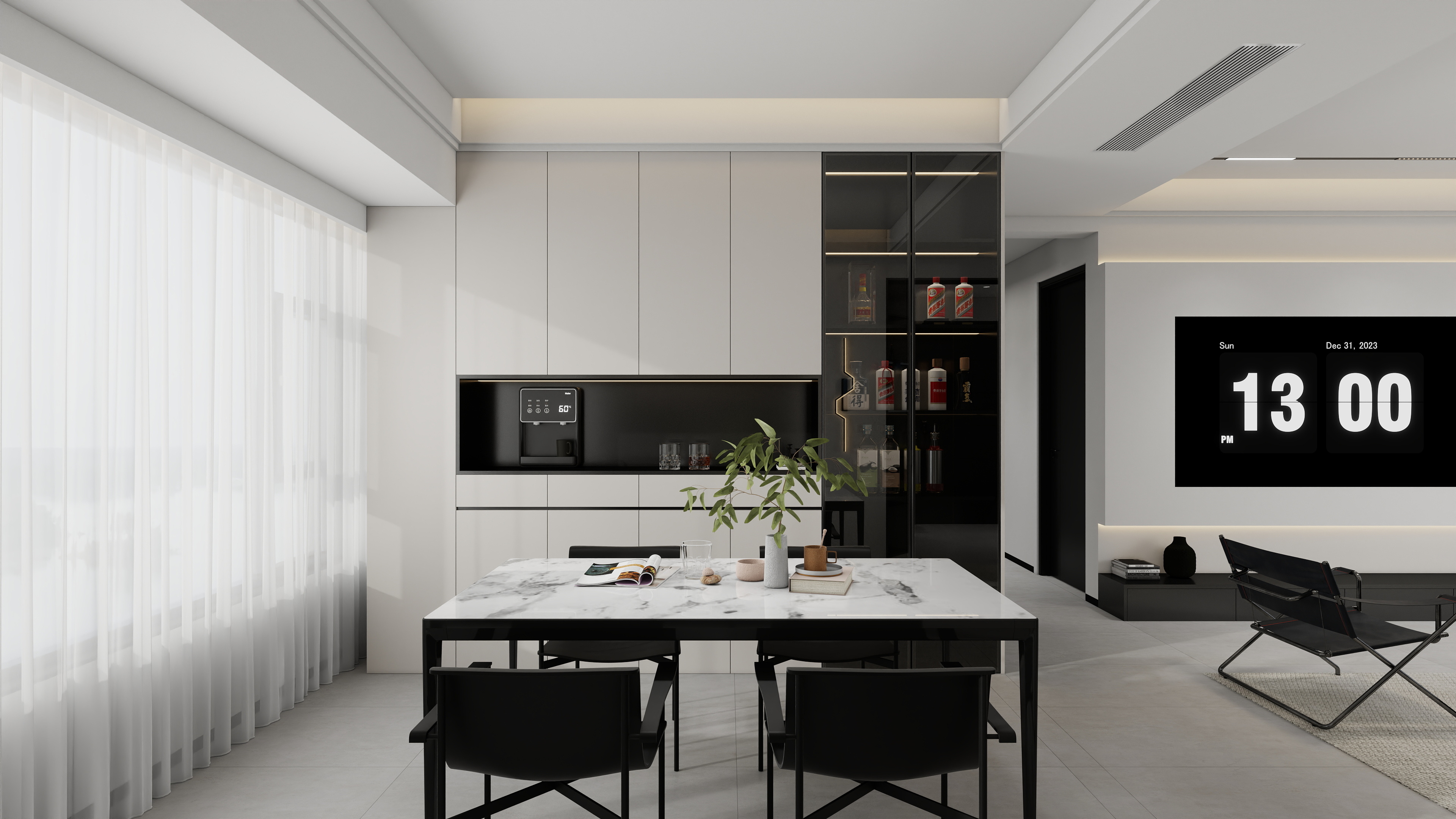 凌云設计-现代黑白灰装修效果图