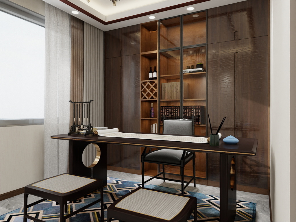 全屋设计师刘小东-中式书房-装修设计方案