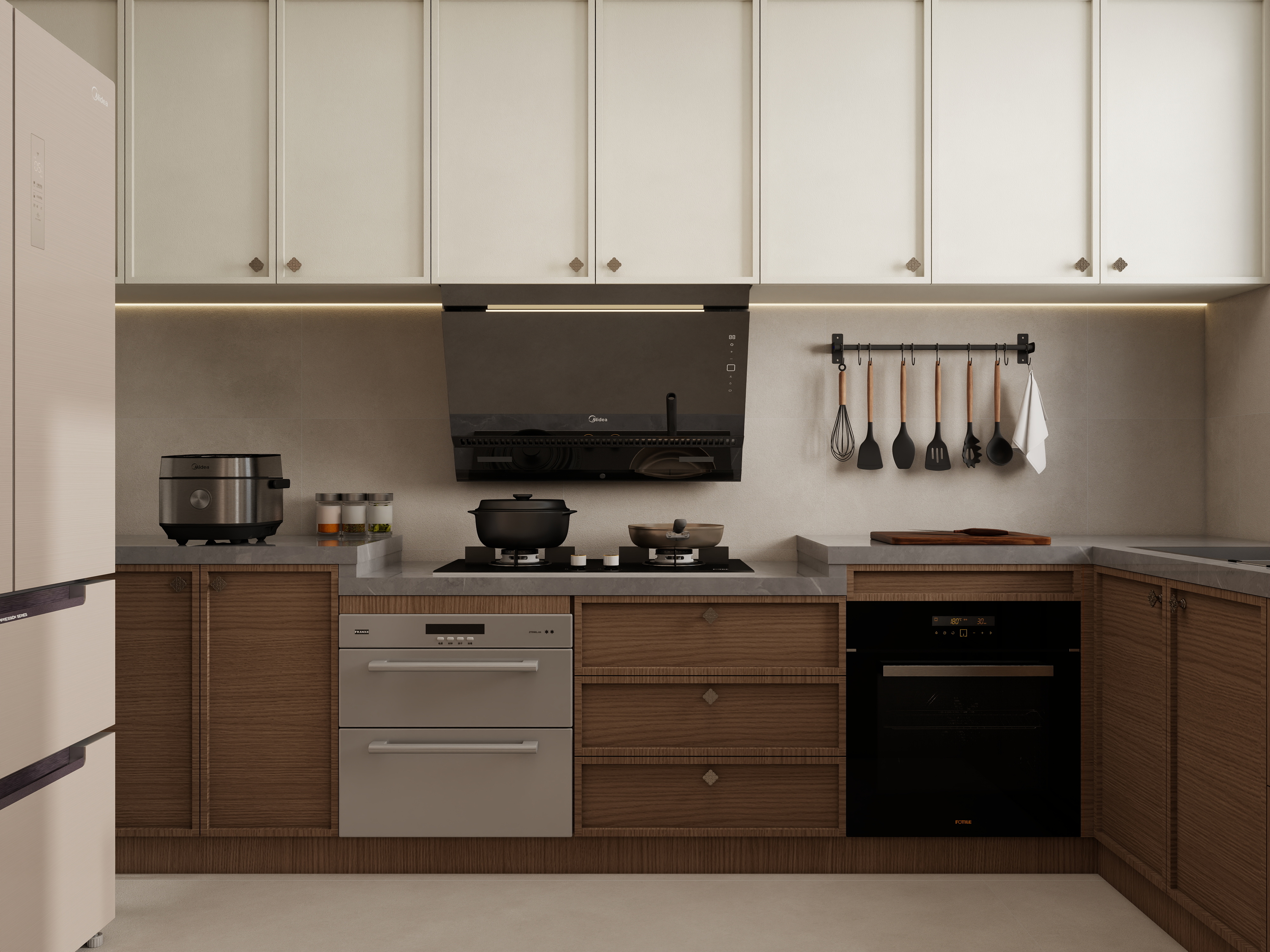 李佳洋-华清学府城128平新中式3室装修效果图