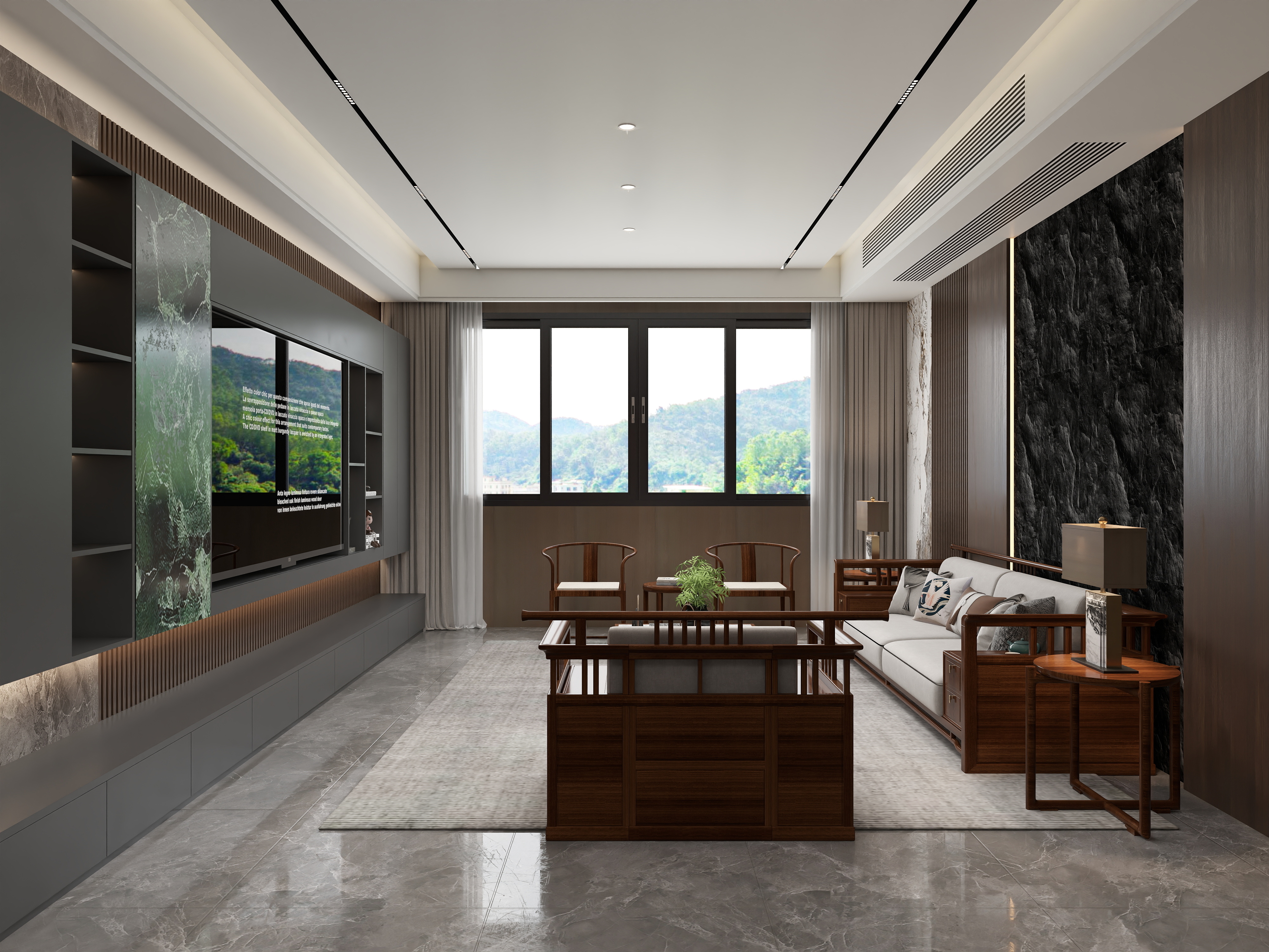 韦春勇-现代简约130㎡1室装修效果图