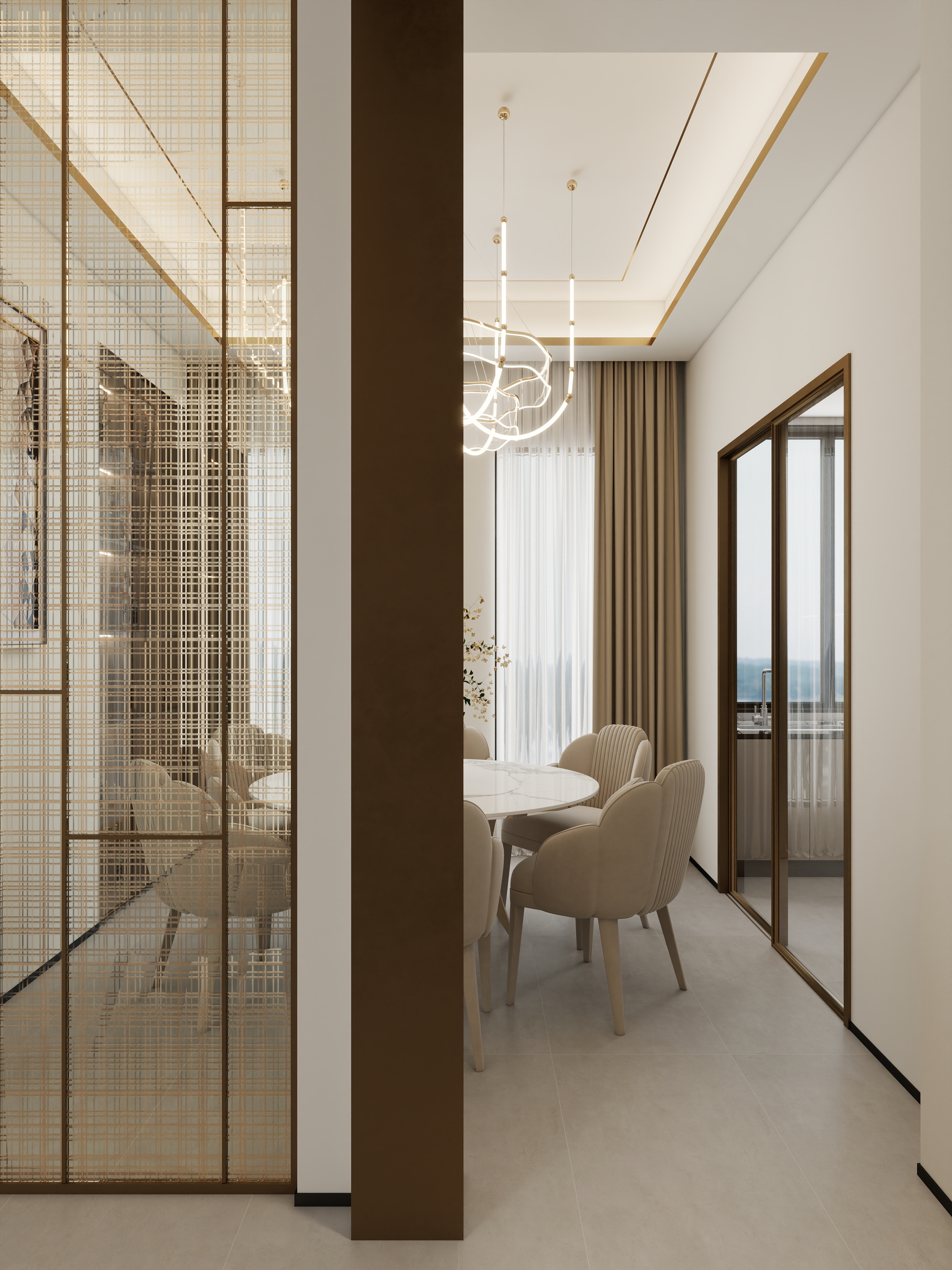 孙有权-『海棠醉日』100平丨现代轻奢自建别墅装修效果图