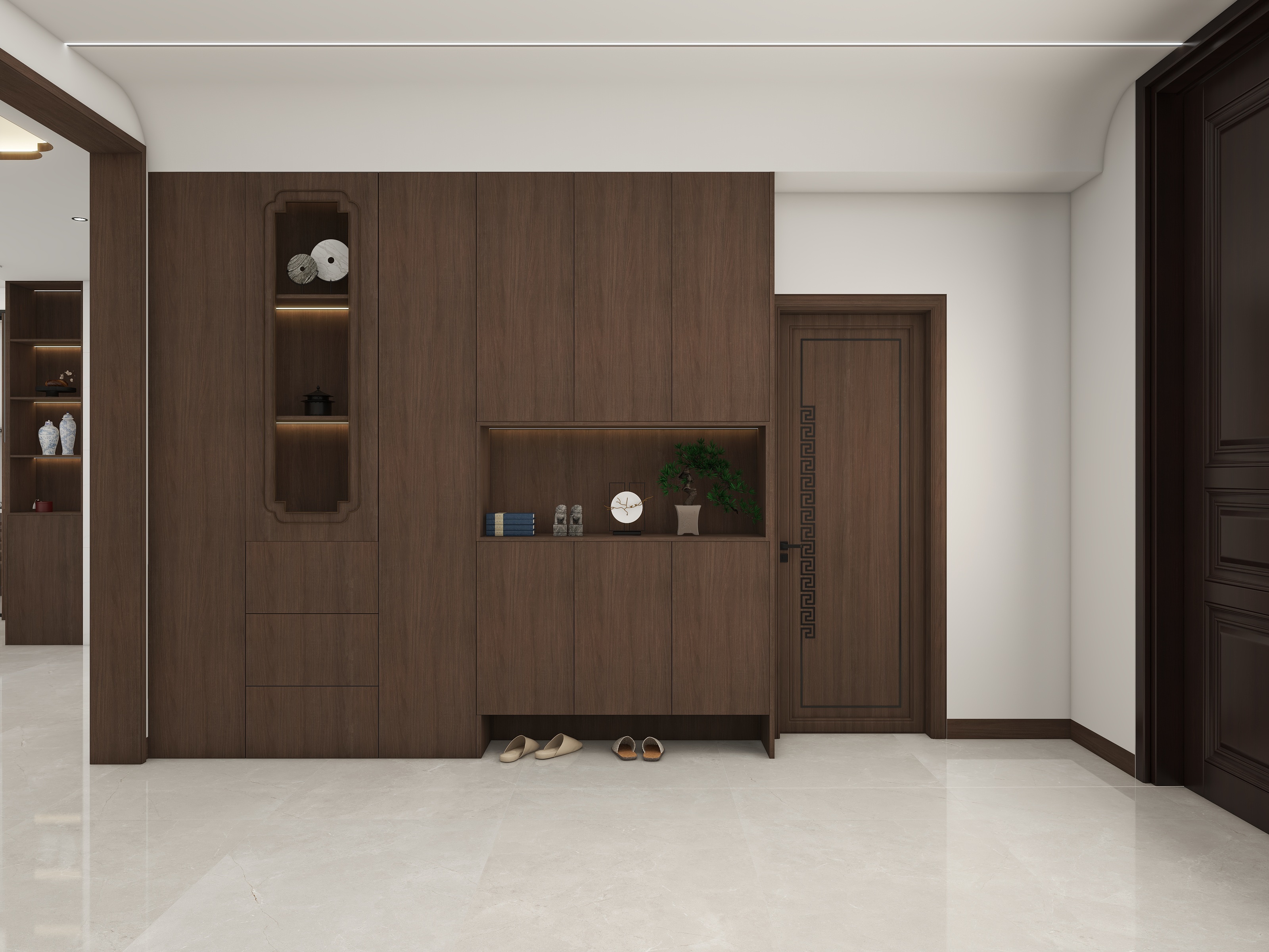 李青越-163平方新中式三居室样板间装修效果图