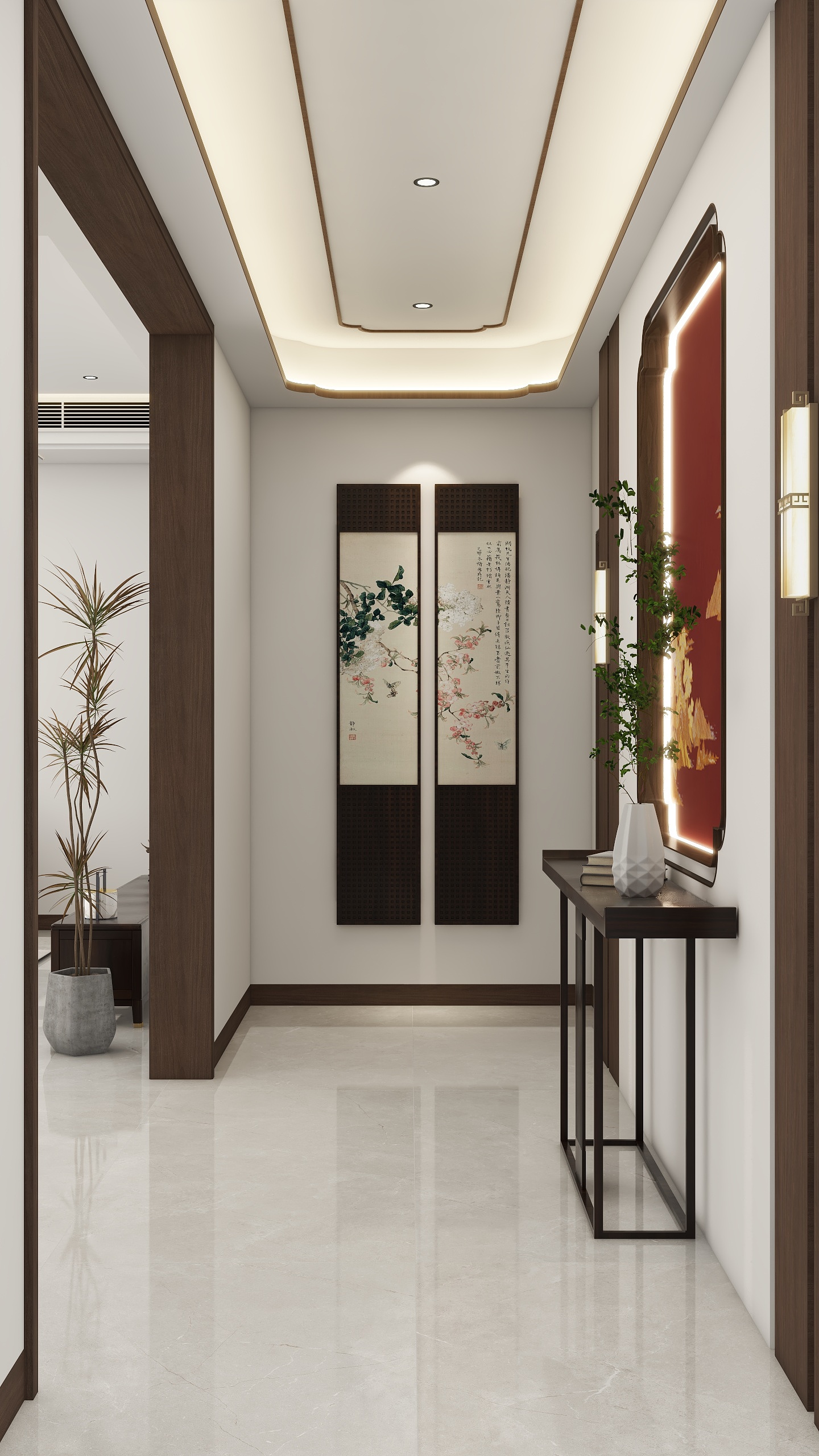 李青越-163平方新中式三居室样板间装修效果图