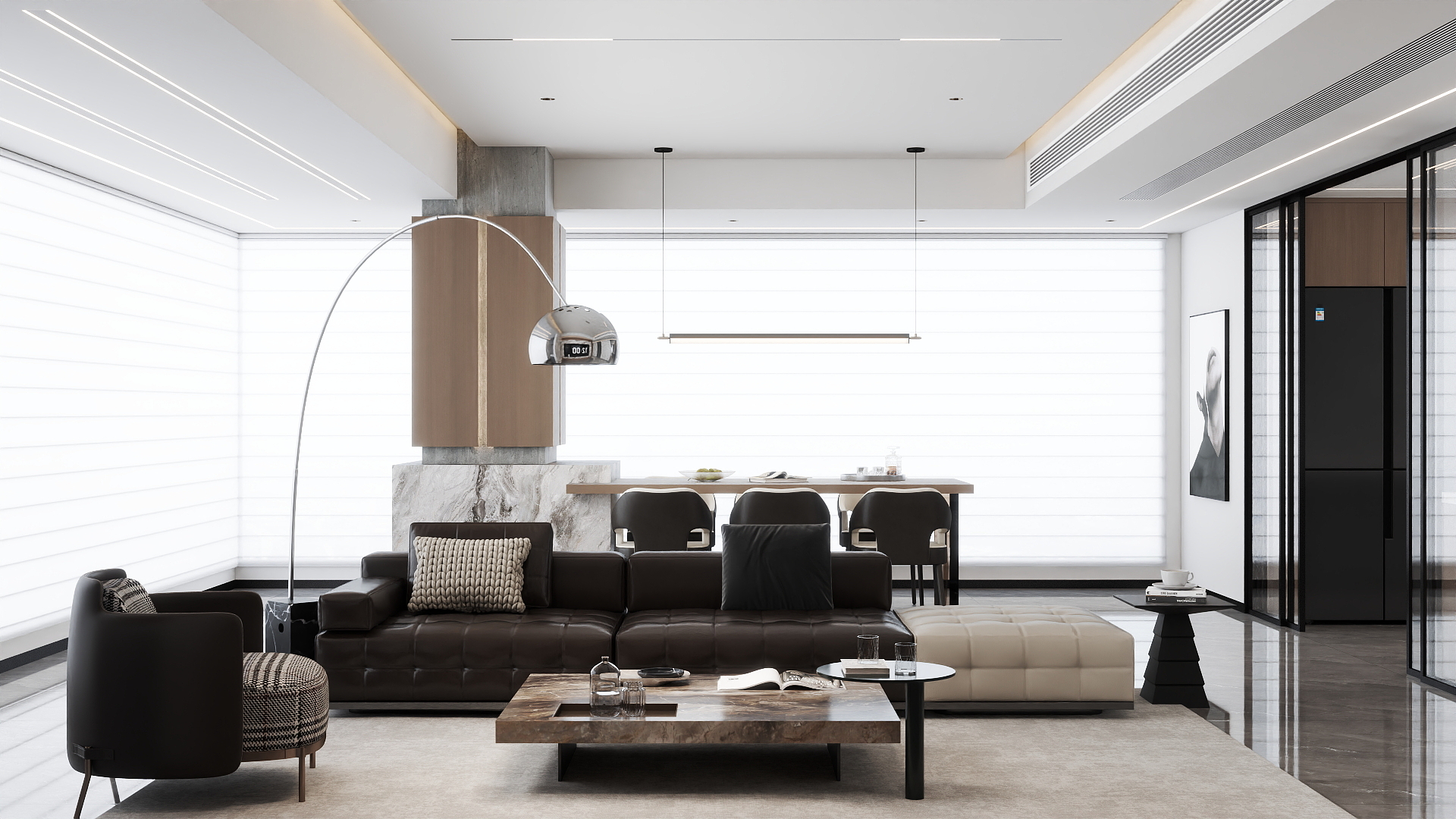 壹维空间设计-138m²意式极简样板间-装修设计方案