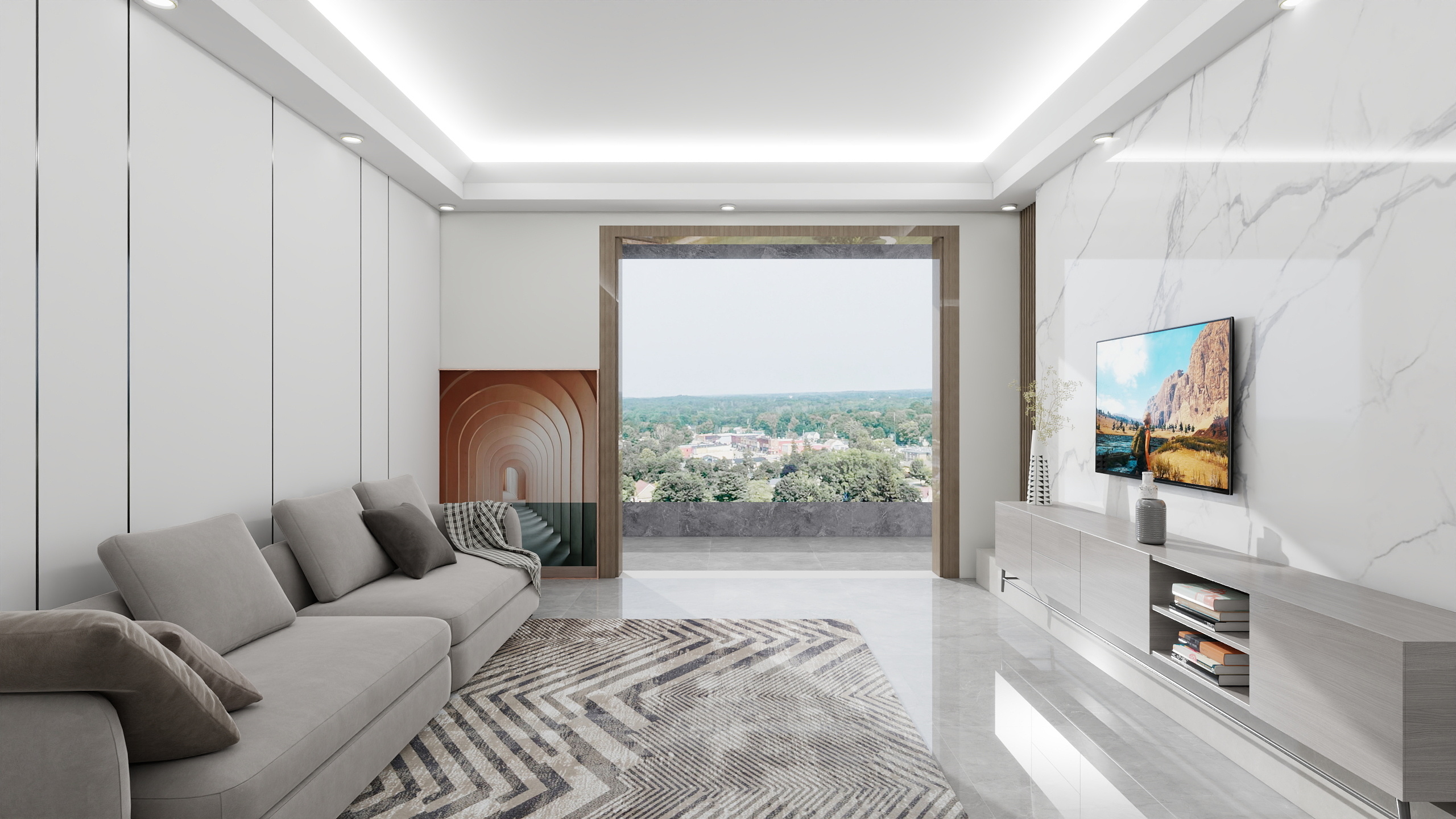 乄.QQgX-110㎡3室装修效果图