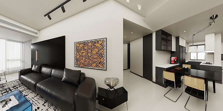 金中8-中鸿翠园06户型黑白-装修设计方案