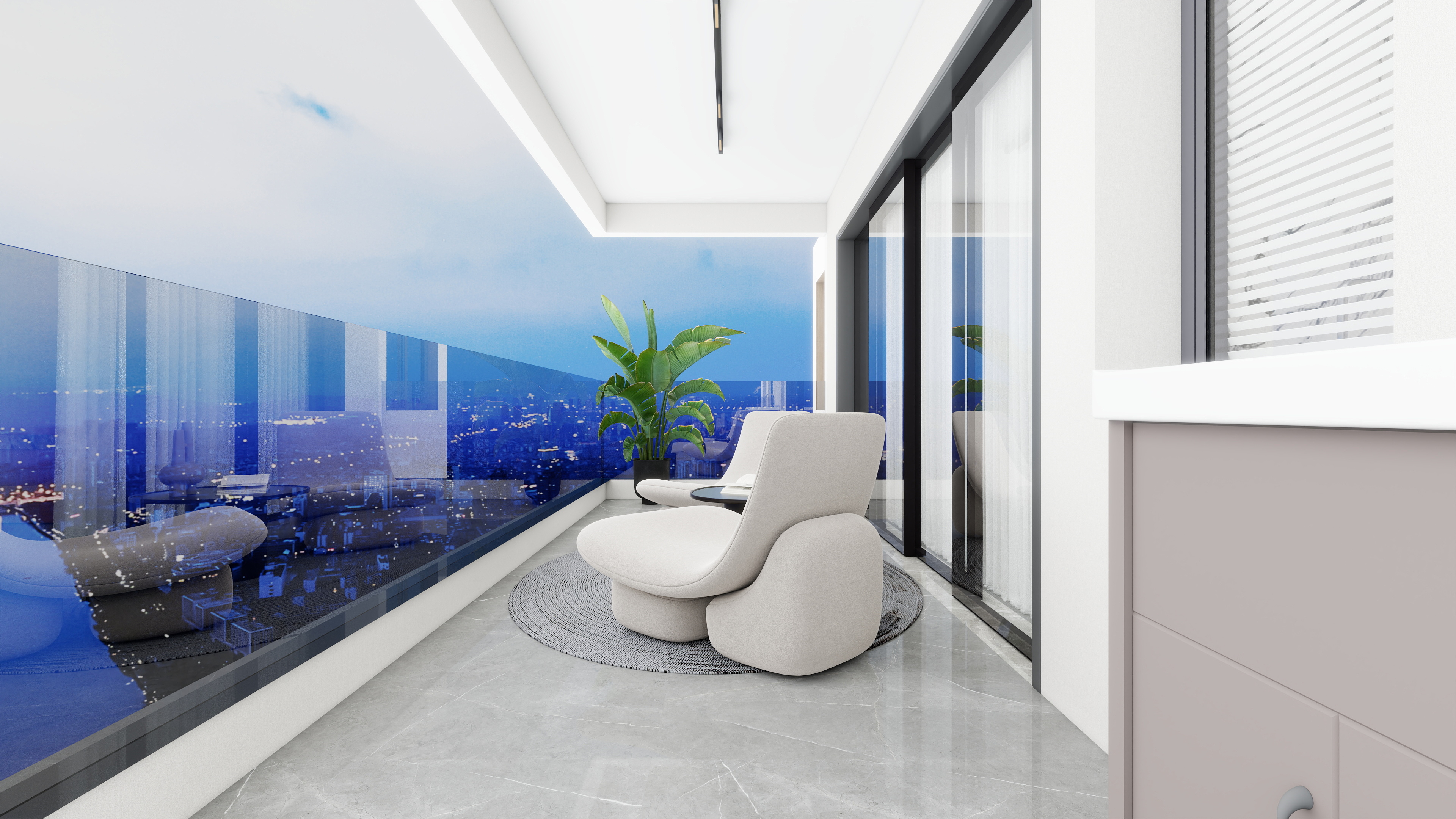 至简名设-文稳康-《陕西*惠达》251平现代黑灰|五居室装修效果图