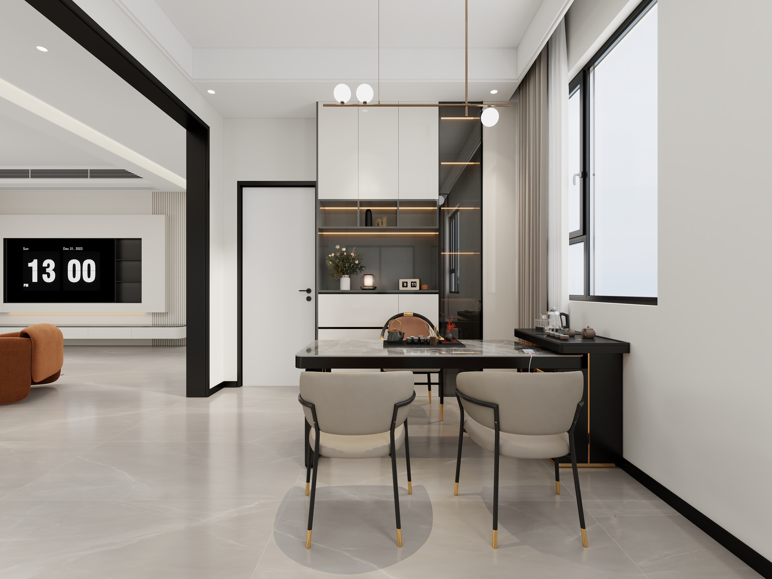 李青越-150平方现代简约四居室样板间装修效果图