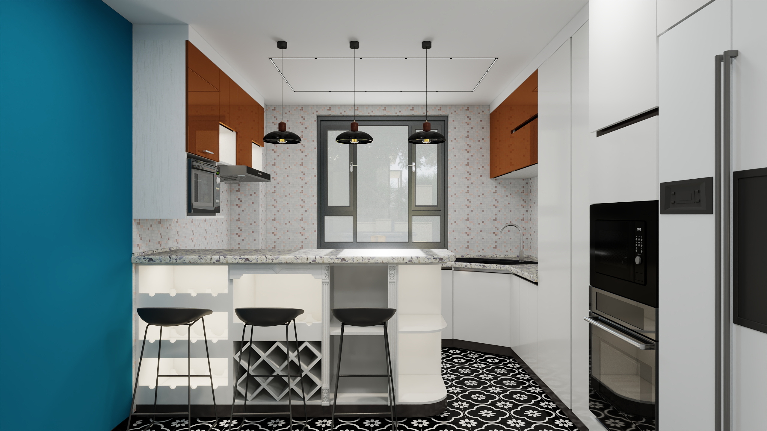 牧野时光-混搭奶油风-中天世纪城140㎡3室（一层）+100㎡2室（负一层）装修效果图