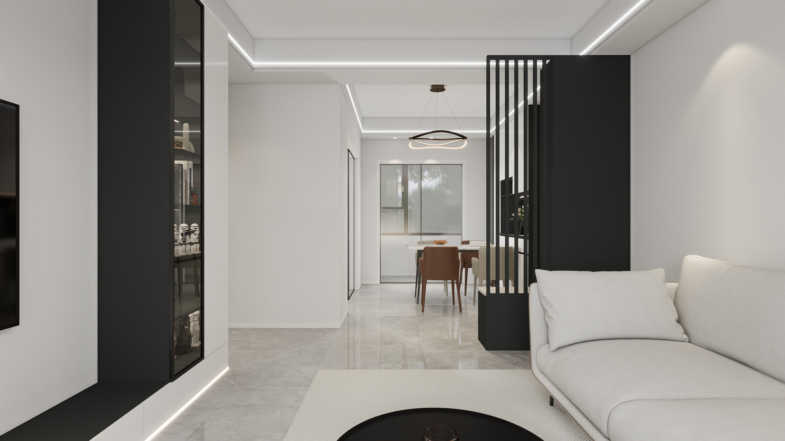 李青越-96方现代两居室样板间装修效果图