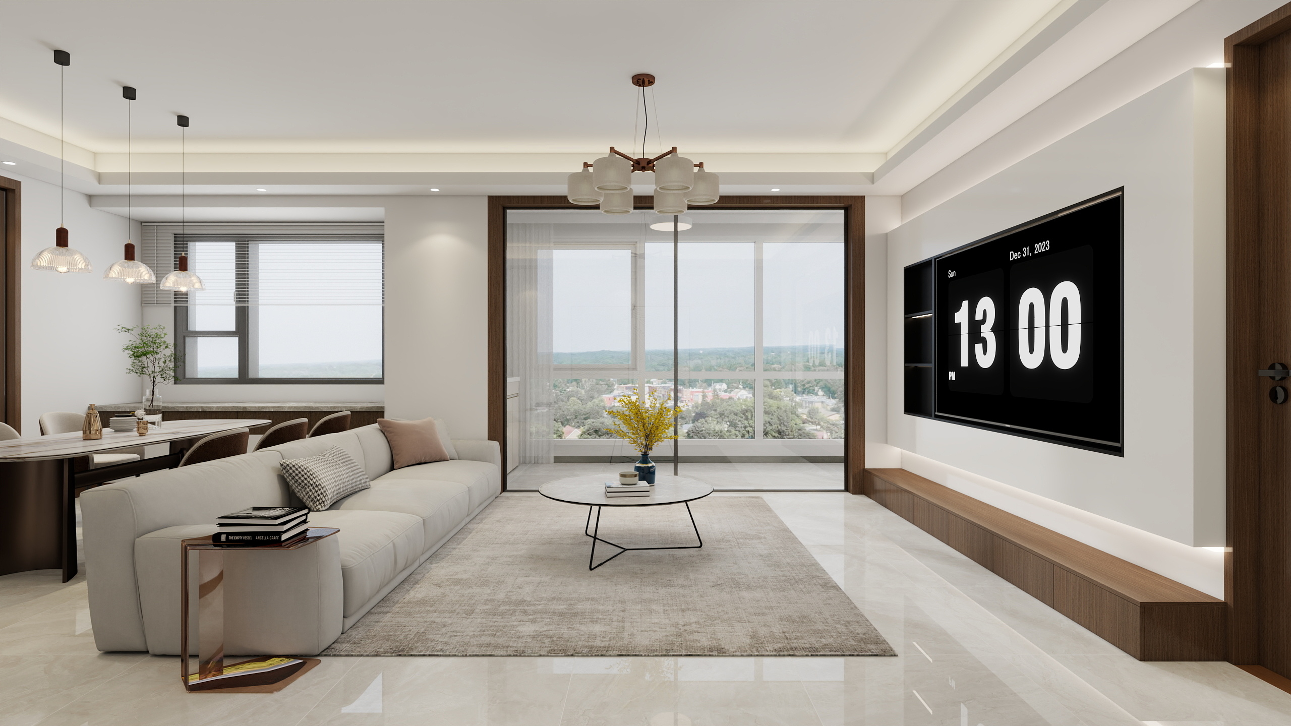 李青越-100方现代风两居室样板间装修效果图