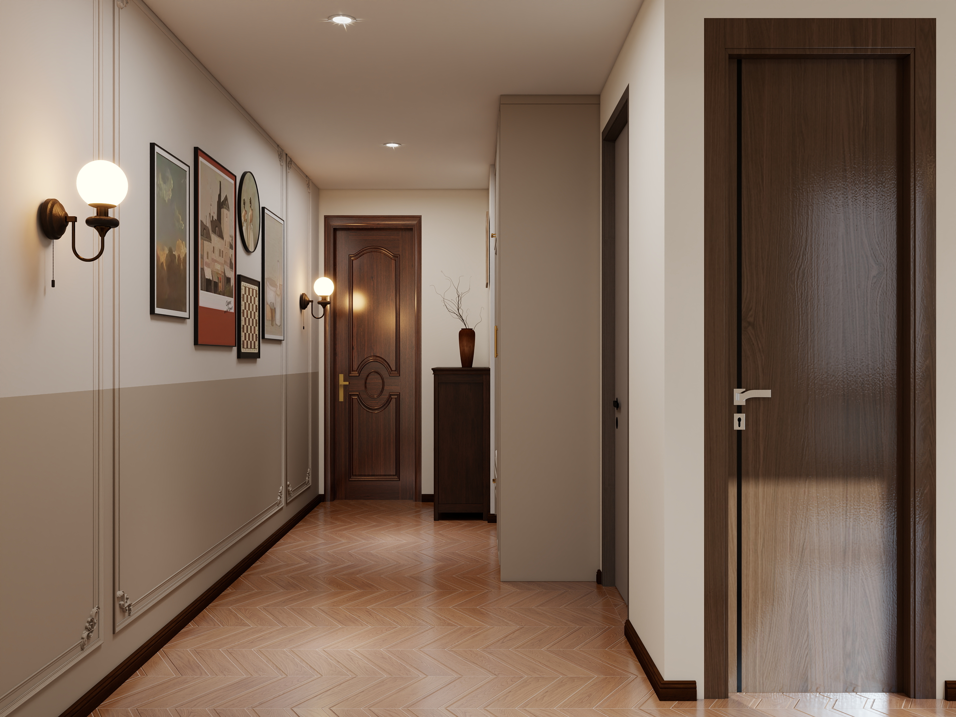 圆梦设计-多伦多住宅法式复古71㎡2室装修效果图