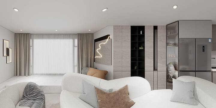 小只设计汪-独角兽公寓小户型3d-半挑空-方案Ⅲ-装修设计方案