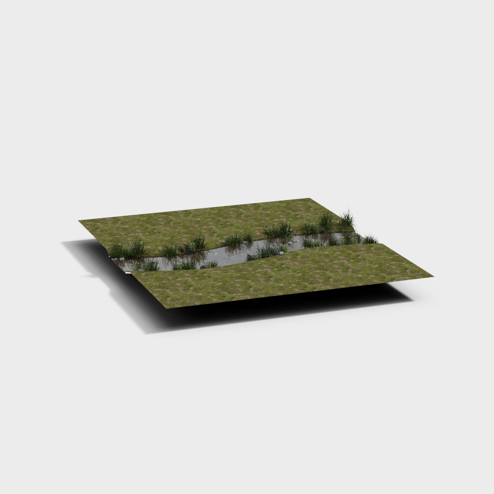 现代河道景观3D模型